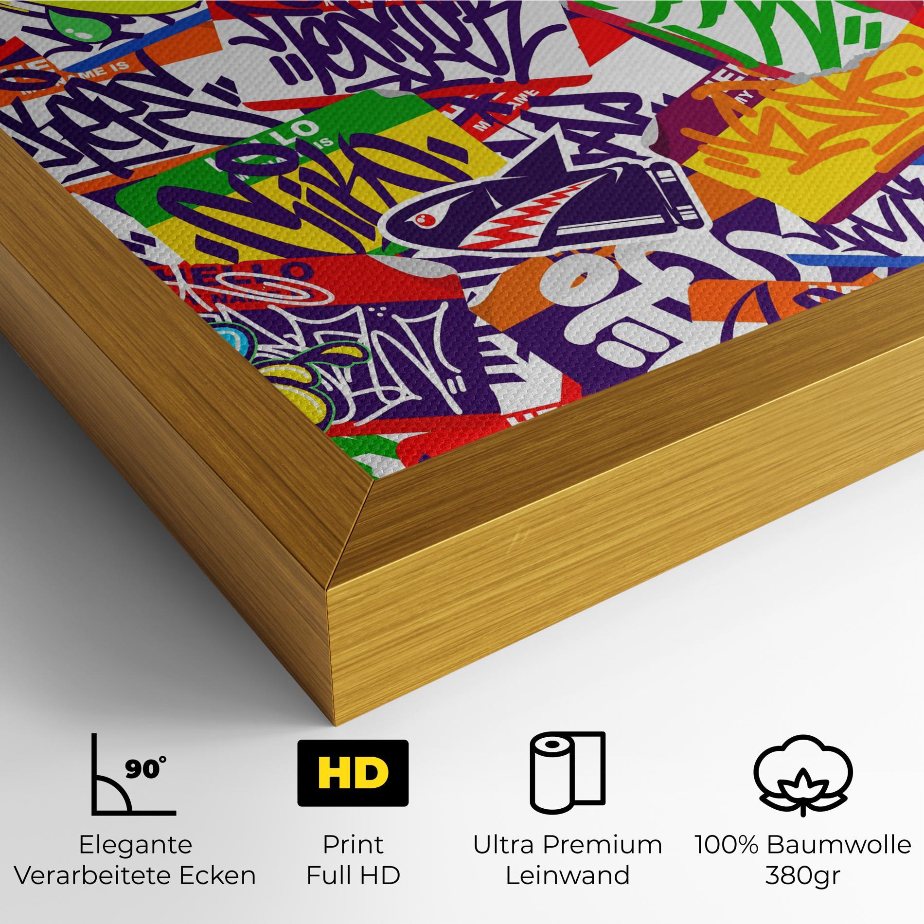 Leinwandbild Hello Graffiti Name mockup 4