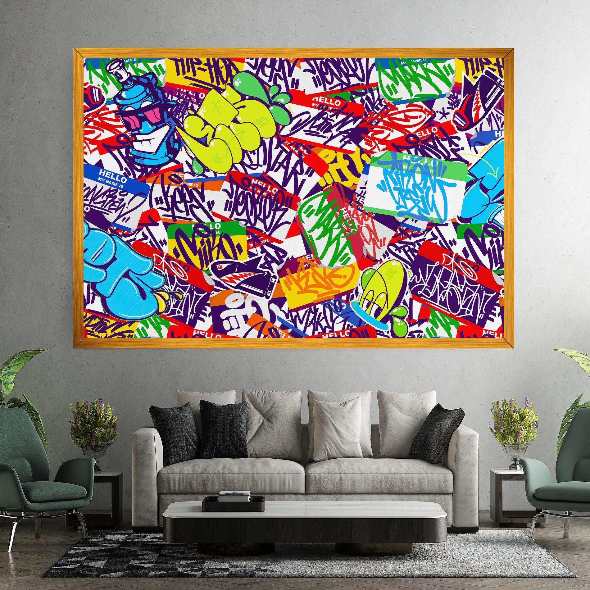 Leinwandbild Hello Graffiti Name mockup 7