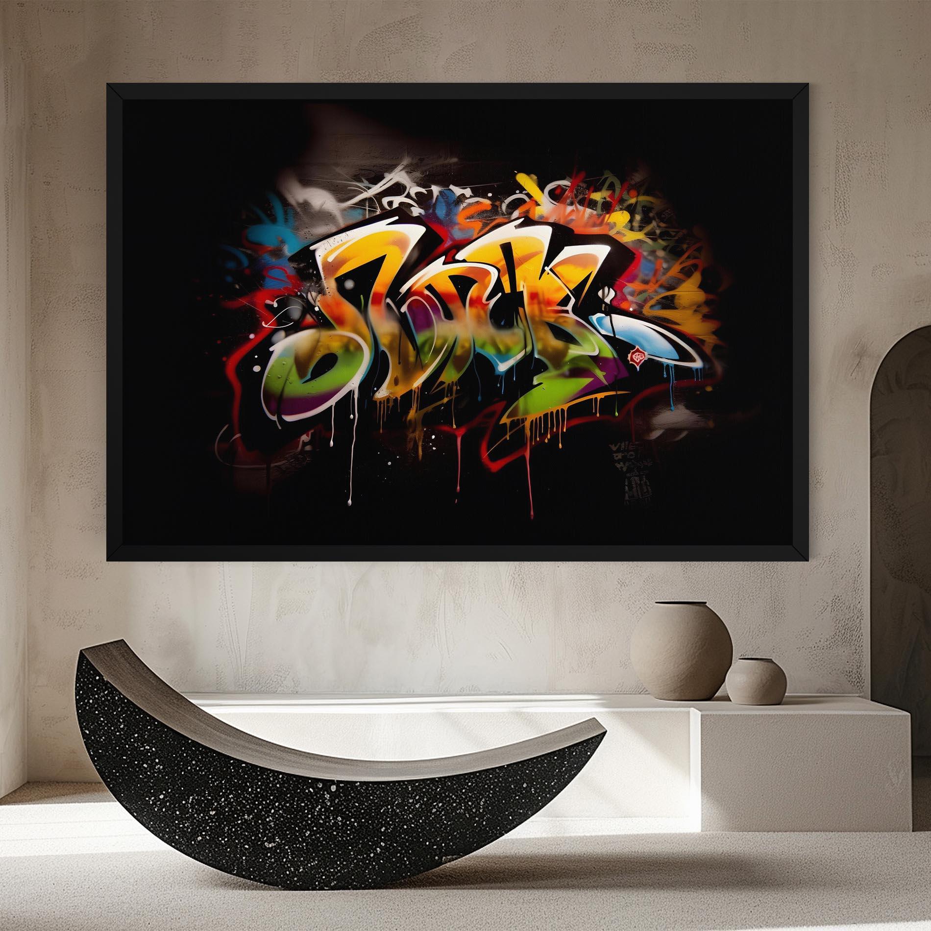Leinwandbild Graffiti Style Wall mockup 8