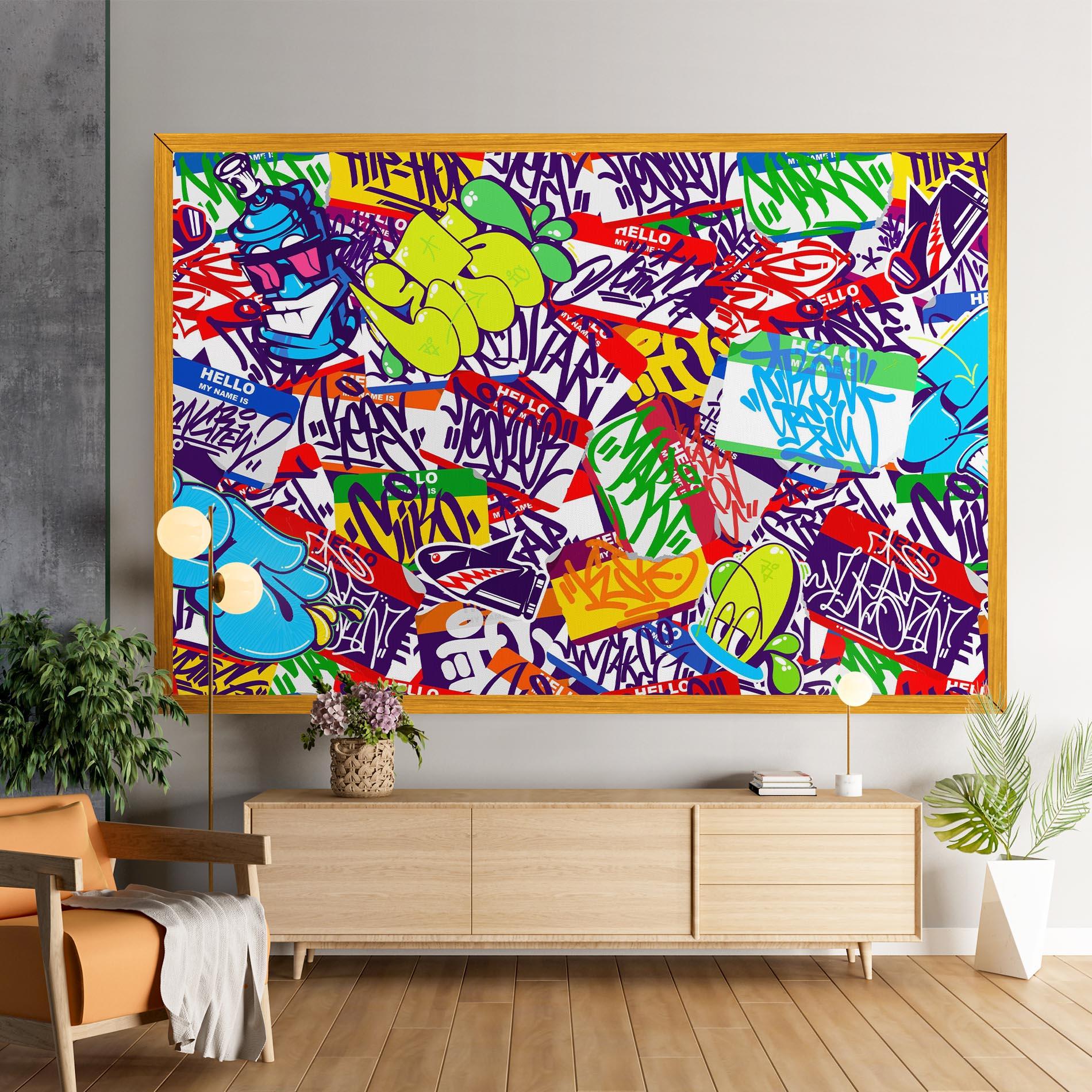 Leinwandbild Hello Graffiti Name mockup 9