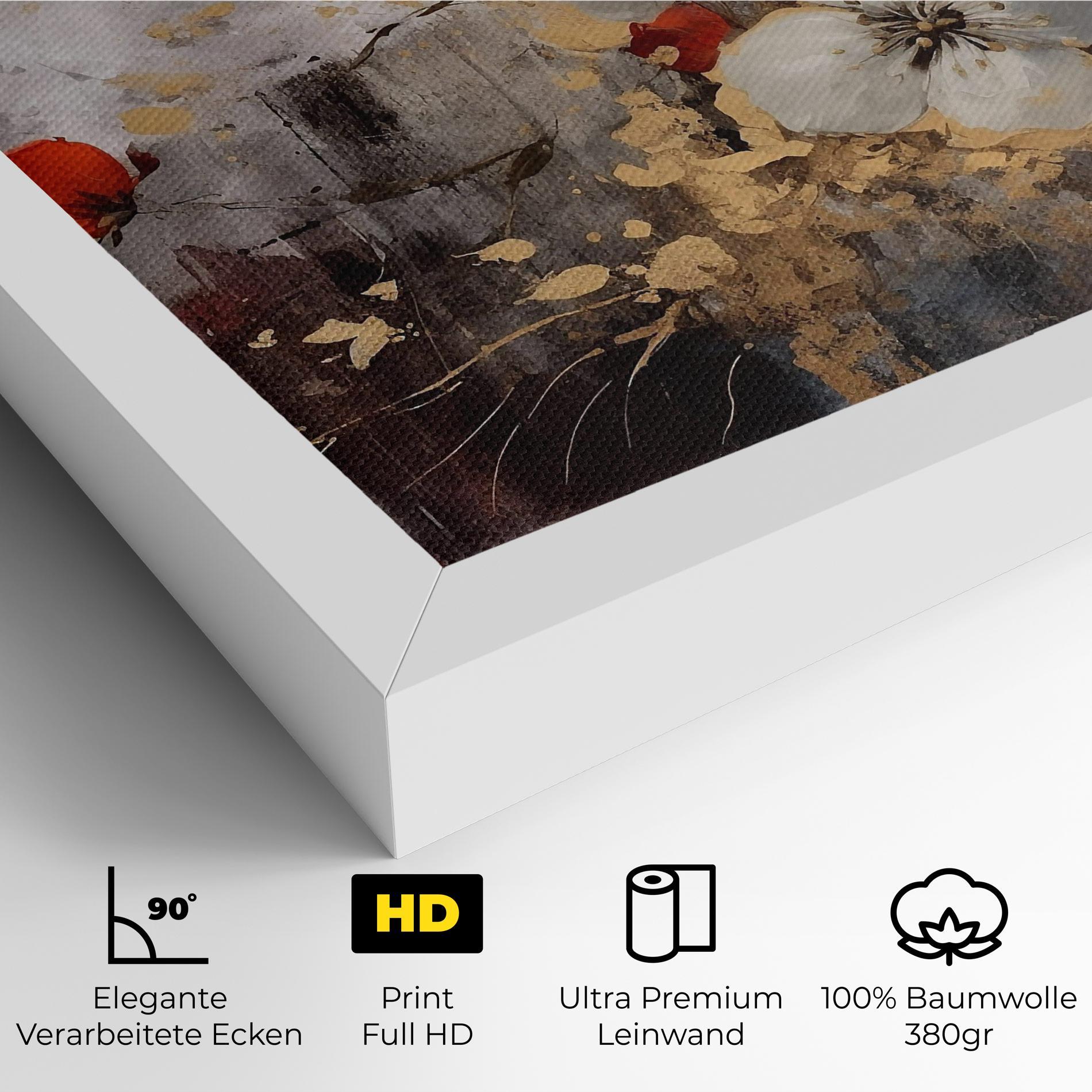 Leinwandbild Red Poppy Painting mockup 4