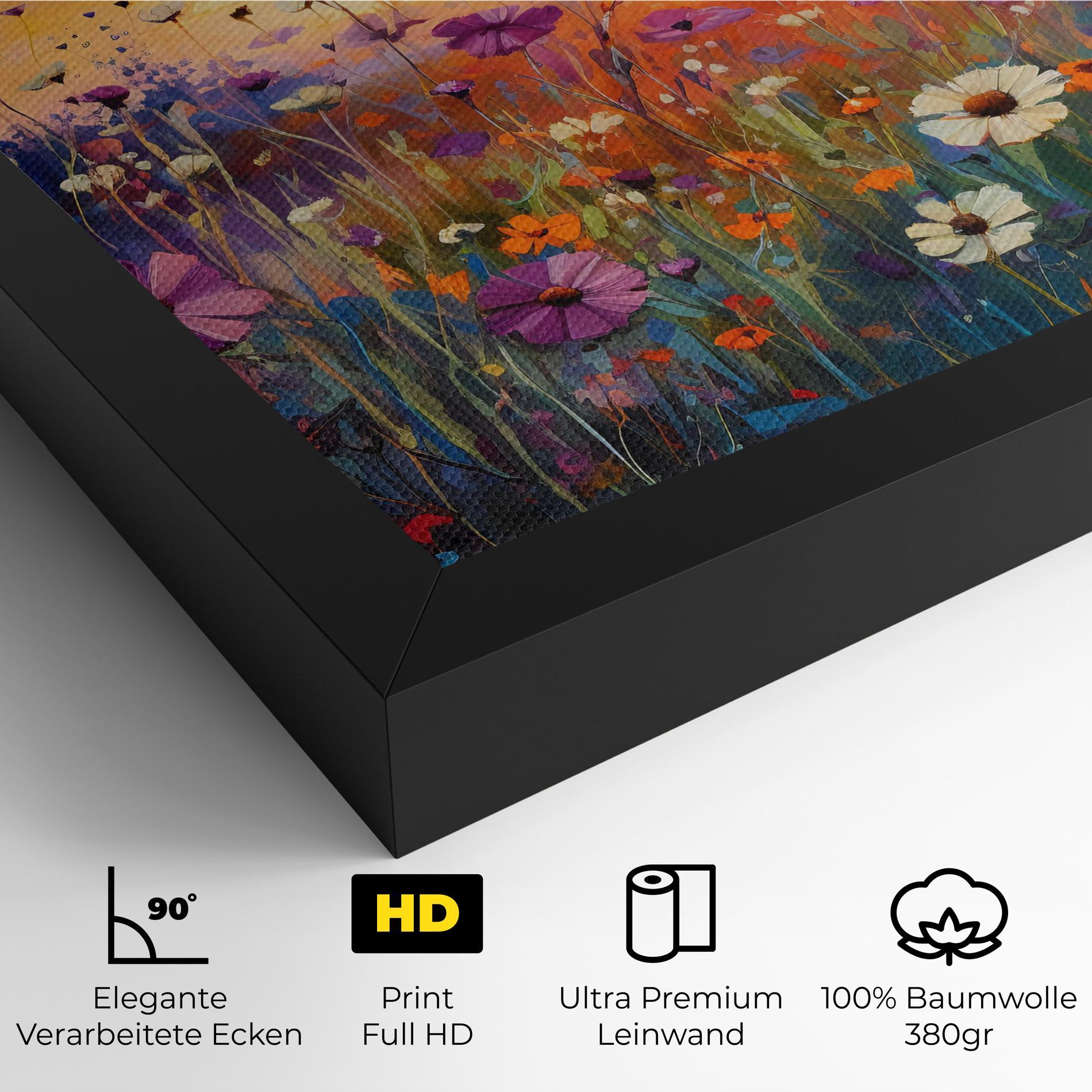 Leinwandbild Dreamy Field Flowers mockup 4