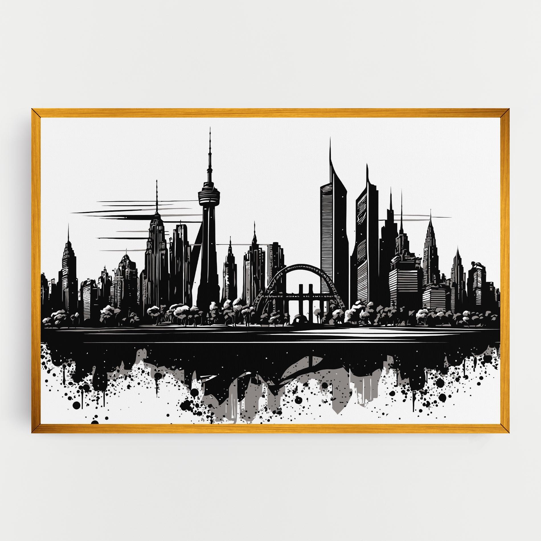 Leinwandbild Black Ink City mockup 0