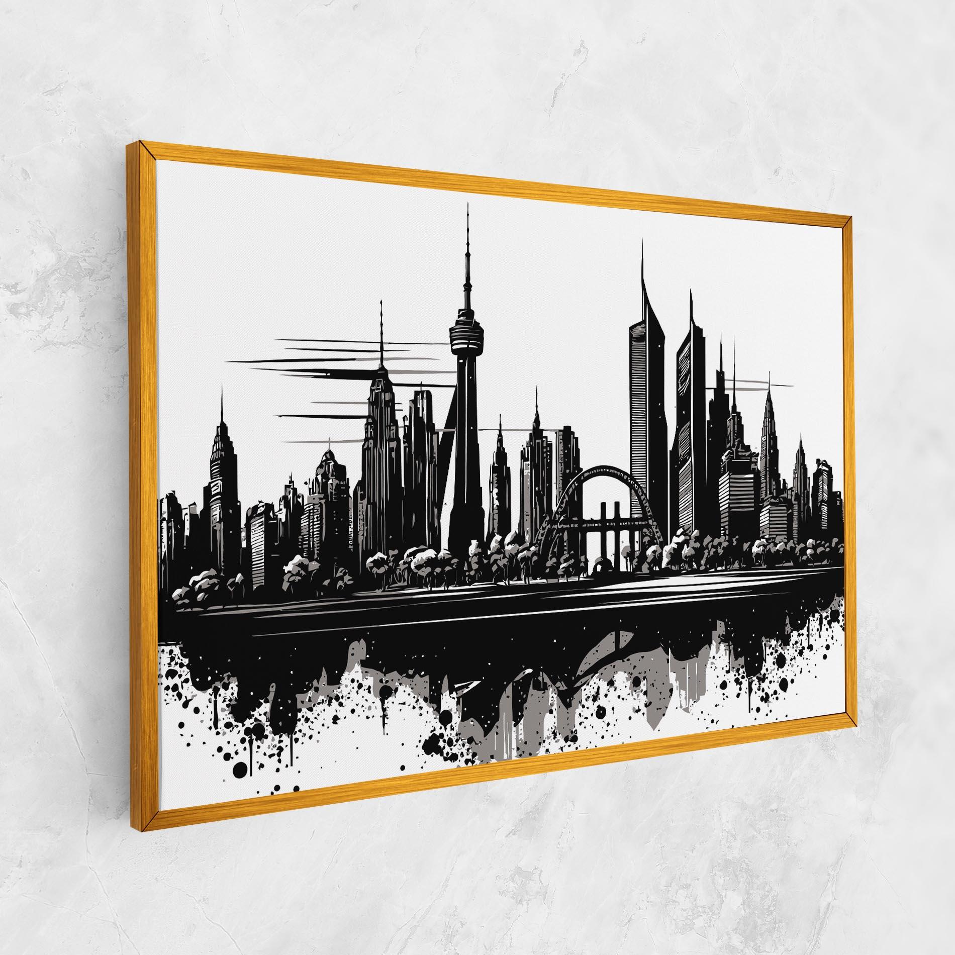 Leinwandbild Black Ink City mockup 1