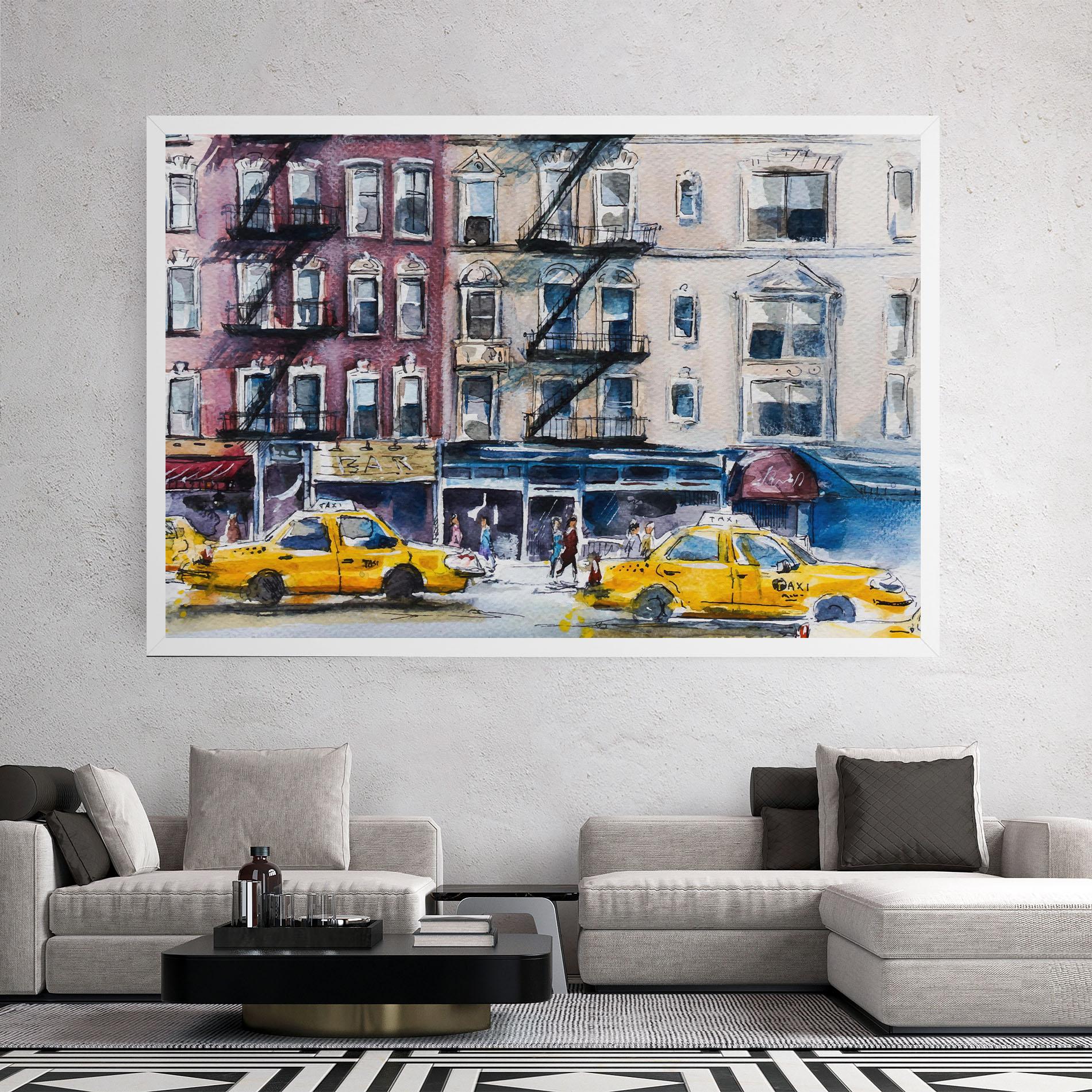 Leinwandbild Newyork Taxi mockup 2