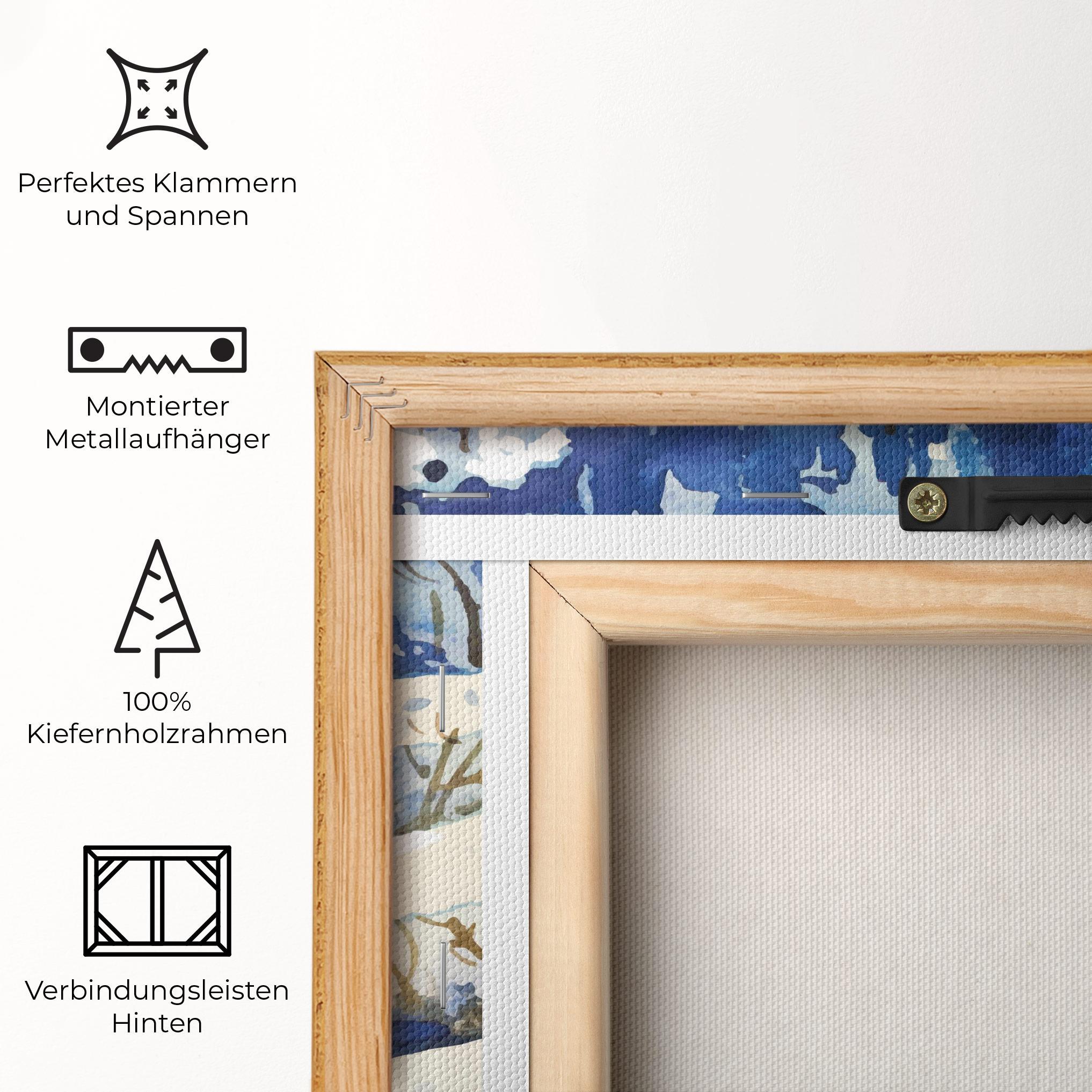 Leinwandbild Blue Trees Winter mockup 5