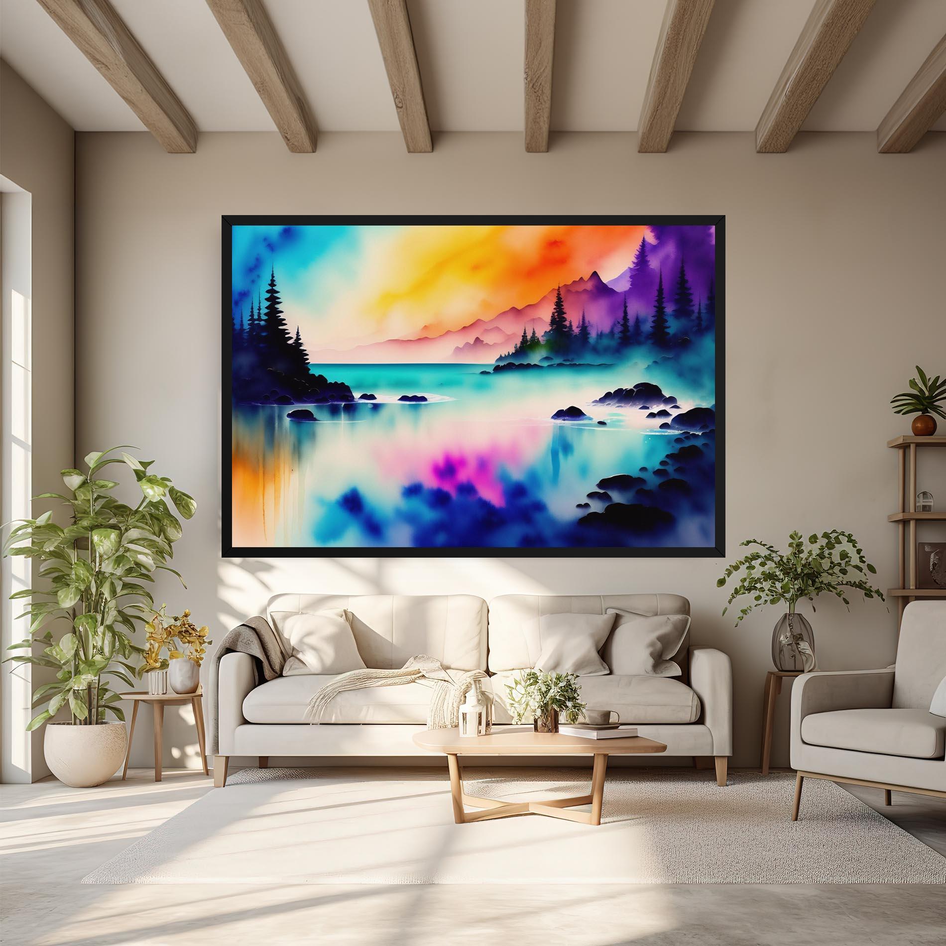 Leinwandbild Lake Painting mockup 6