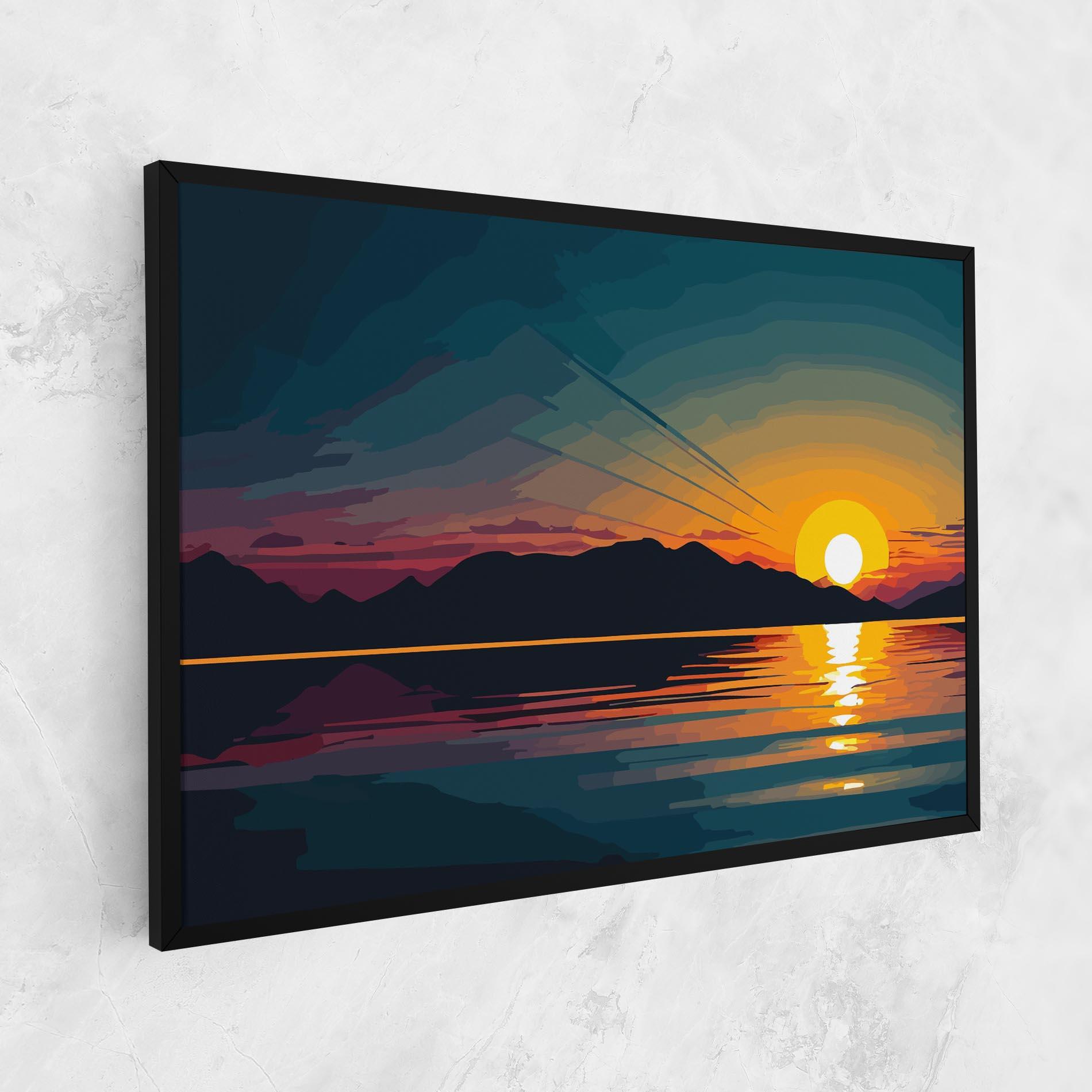 Leinwandbild Sunset Art Lake mockup 1