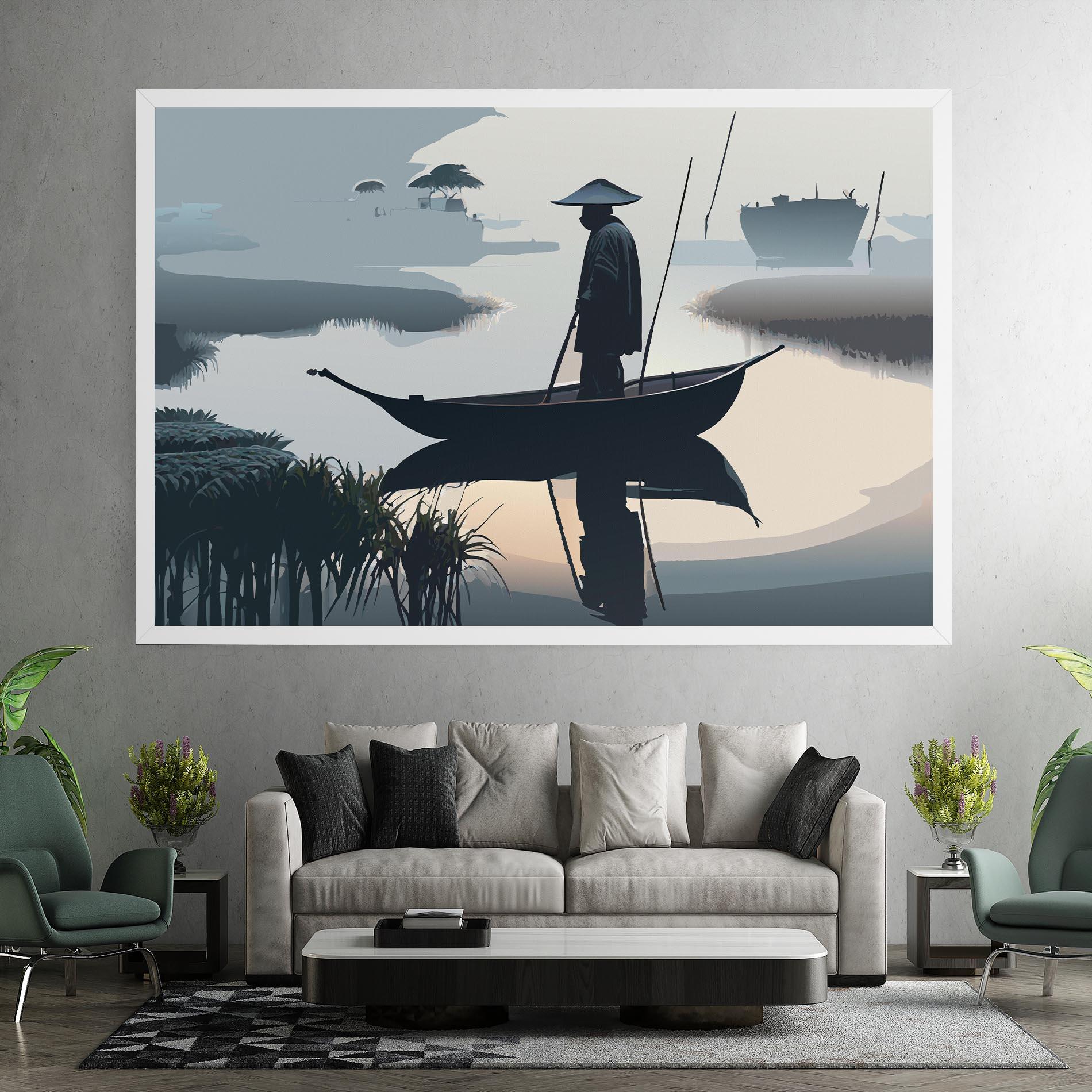 Leinwandbild Japan Fisherman mockup 7