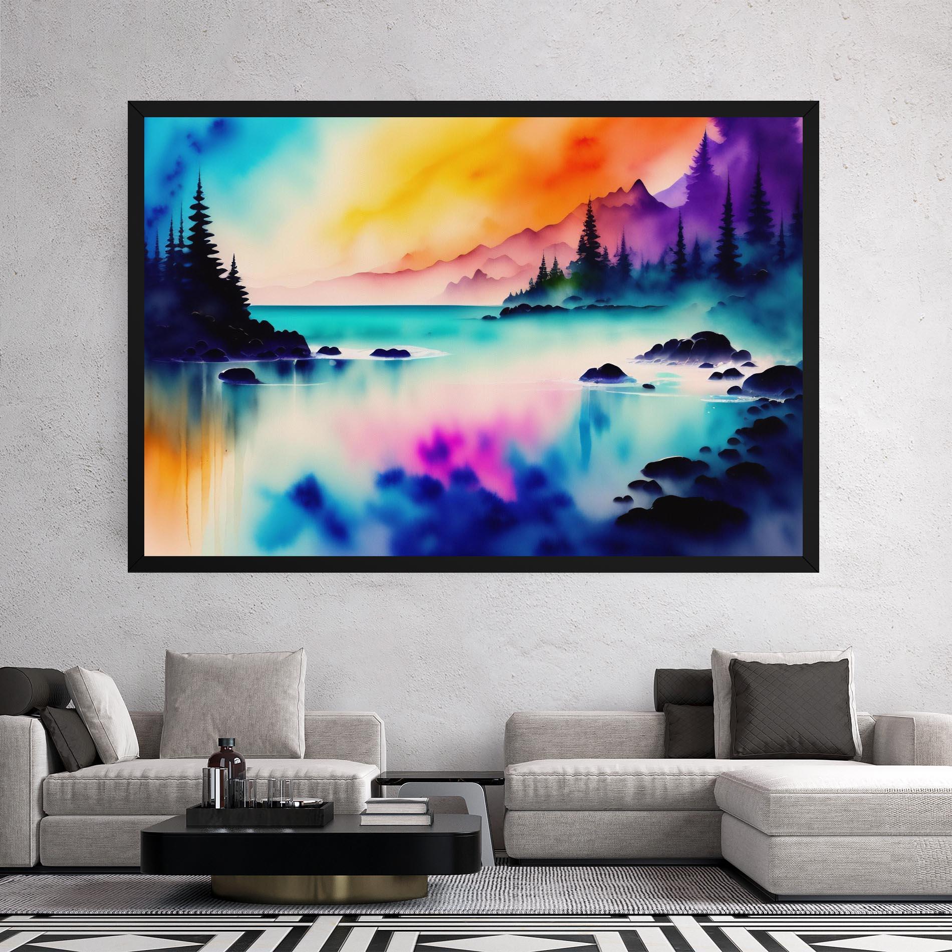 Leinwandbild Lake Painting mockup 2