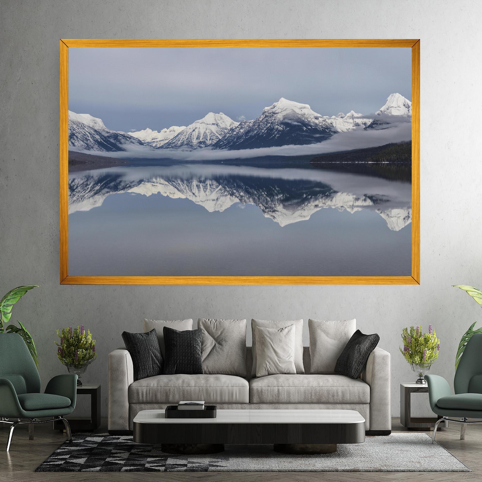 Leinwandbild Beautiful Snowy Mountain mockup 7