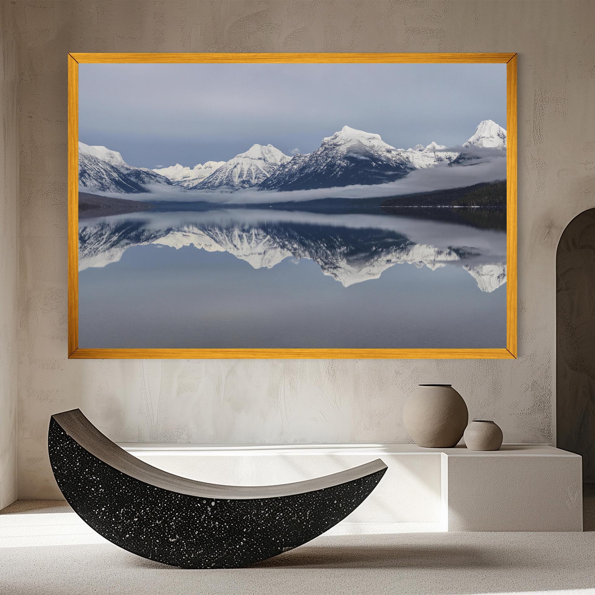 Leinwandbild Beautiful Snowy Mountain mockup 8