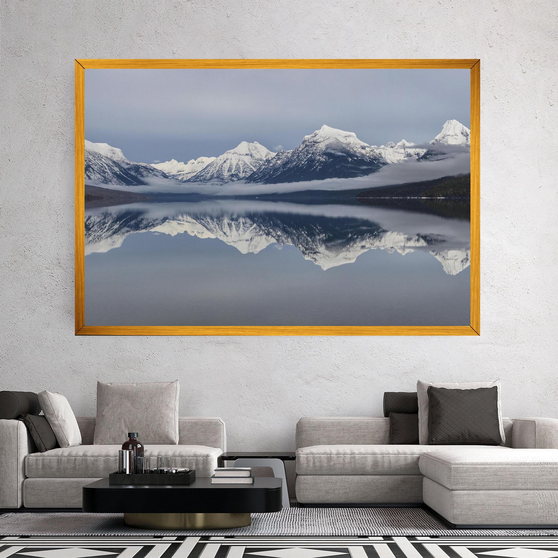 Leinwandbild Beautiful Snowy Mountain mockup 2