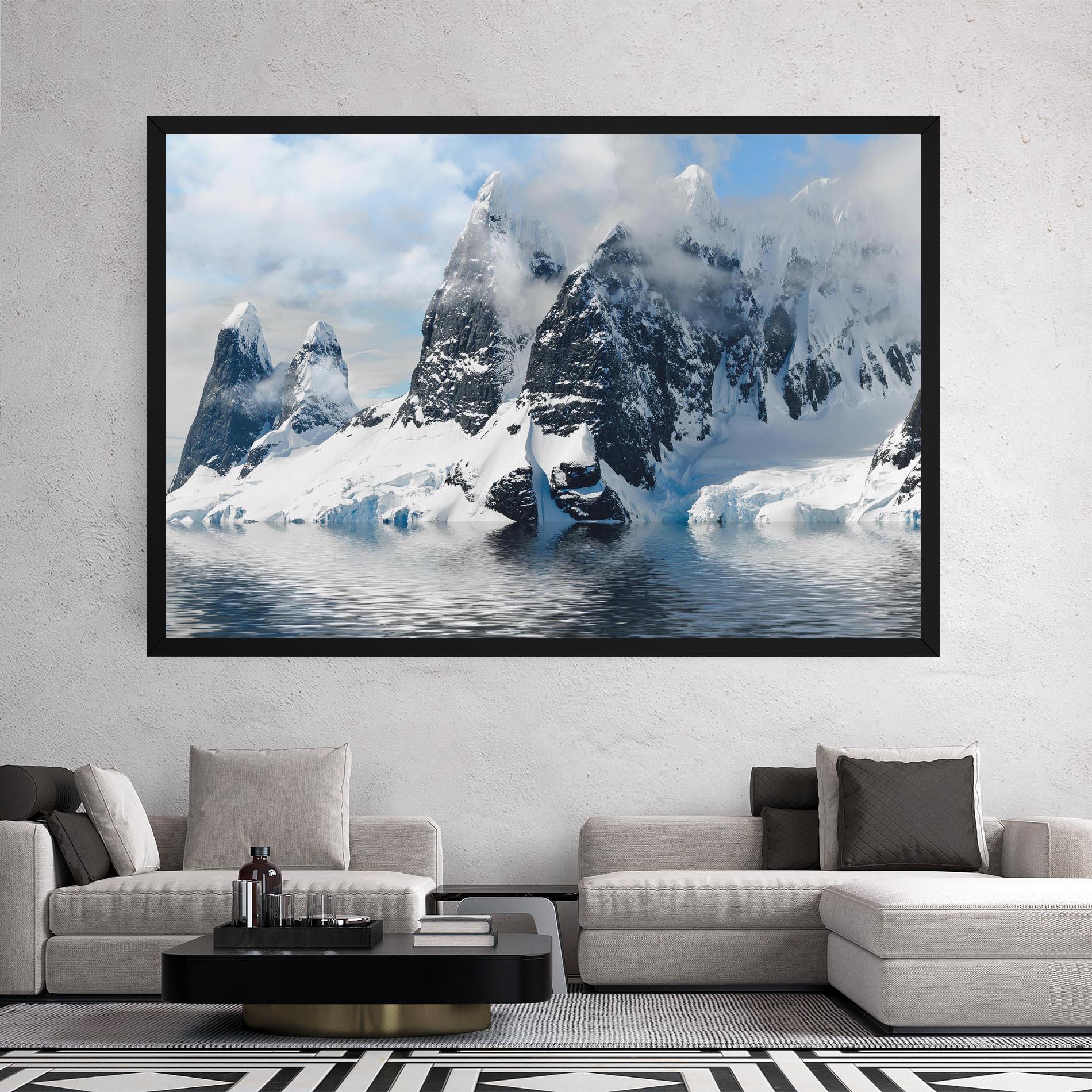 Leinwandbild Glacial Mountains mockup 2
