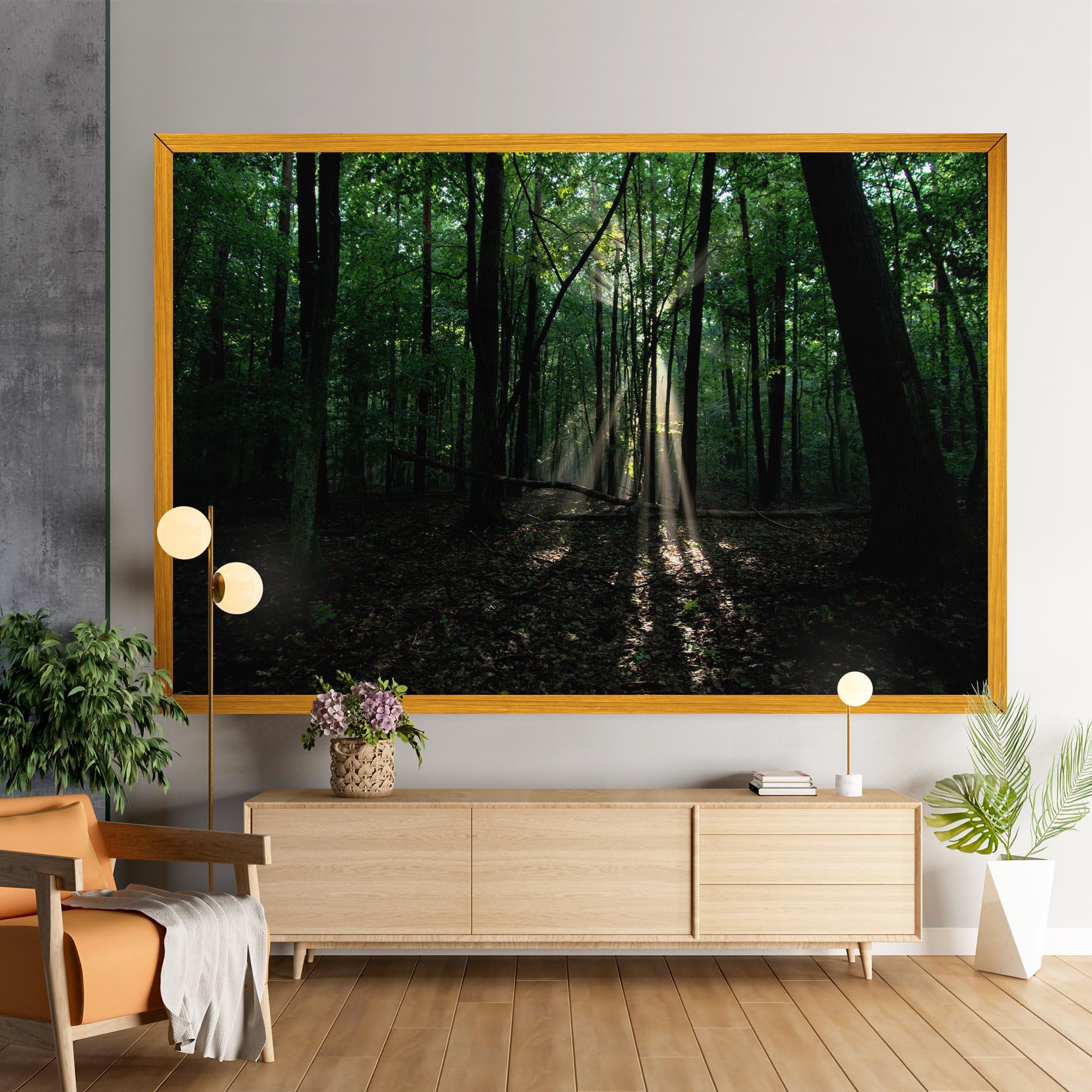 Leinwandbild Forest Sun Light mockup 9