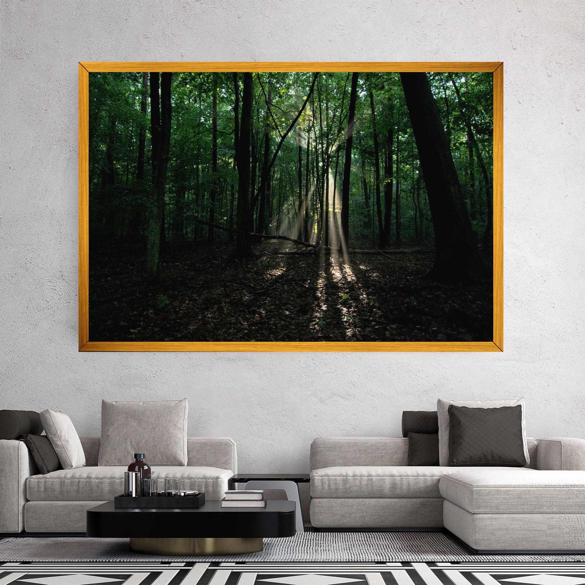 Leinwandbild Forest Sun Light mockup 2