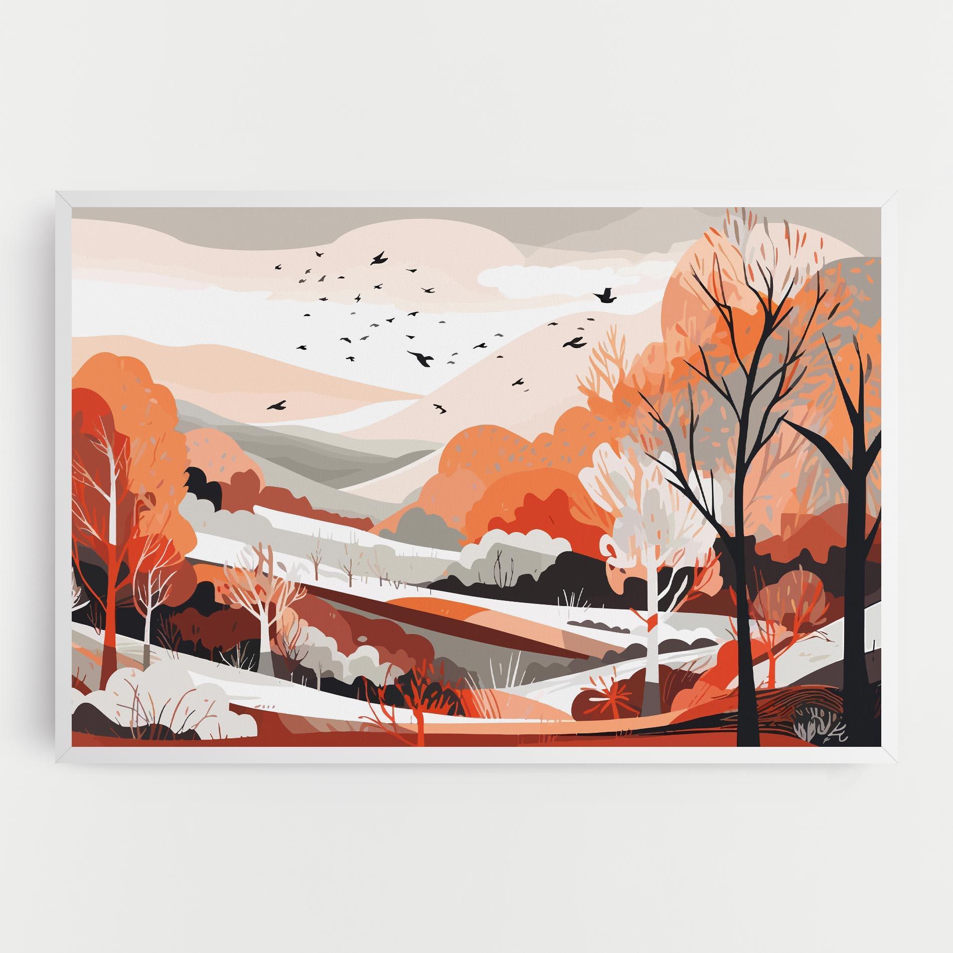 Leinwandbild Grey Orange Autumn mockup 0