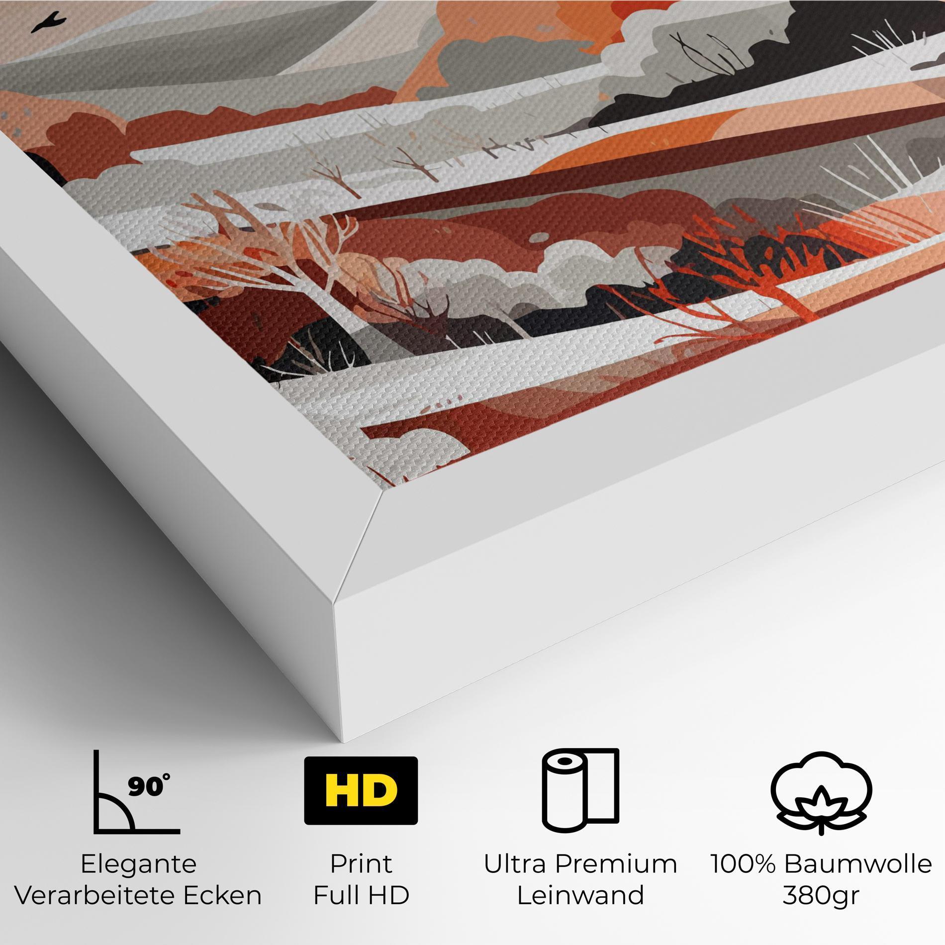 Leinwandbild Grey Orange Autumn mockup 4