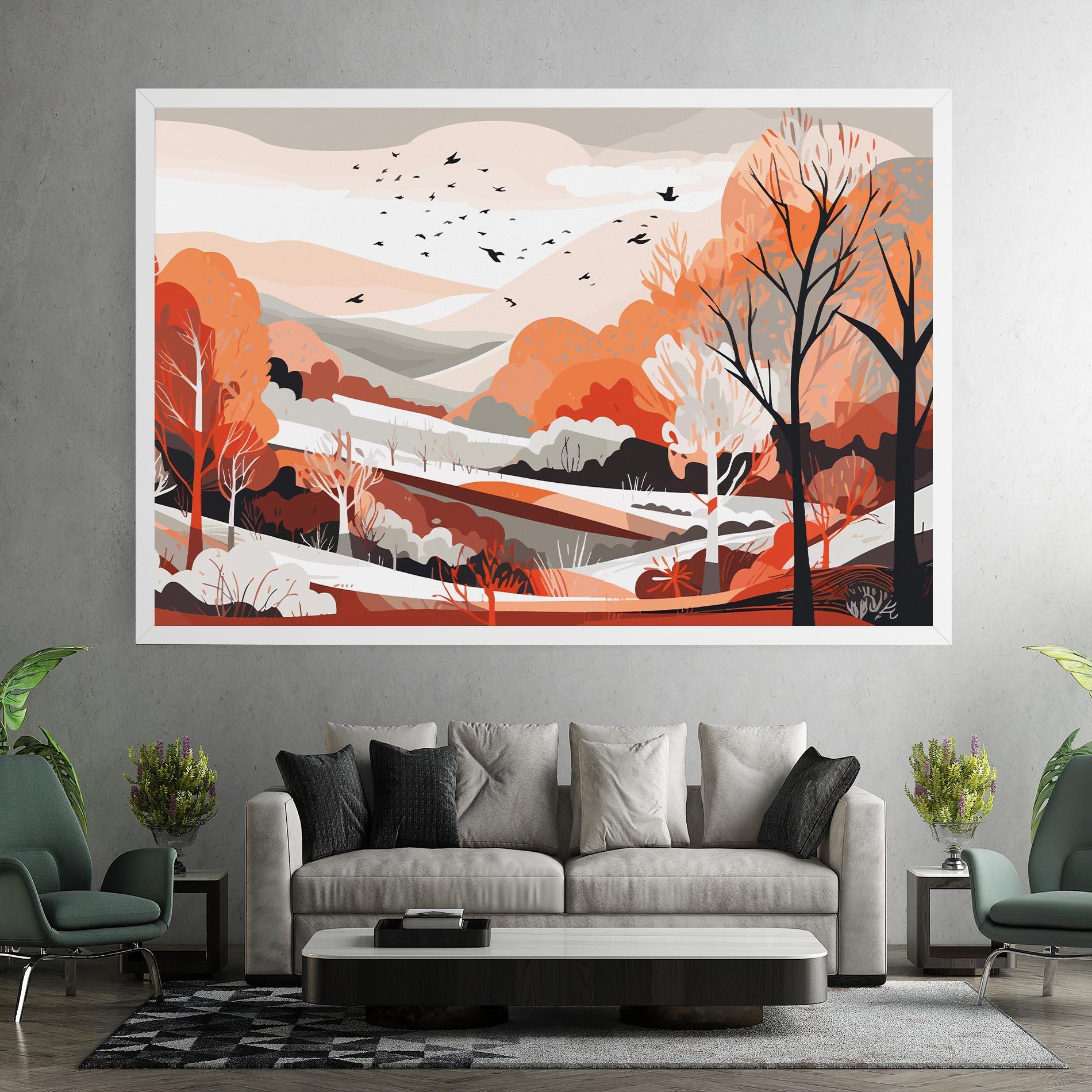 Leinwandbild Grey Orange Autumn mockup 7