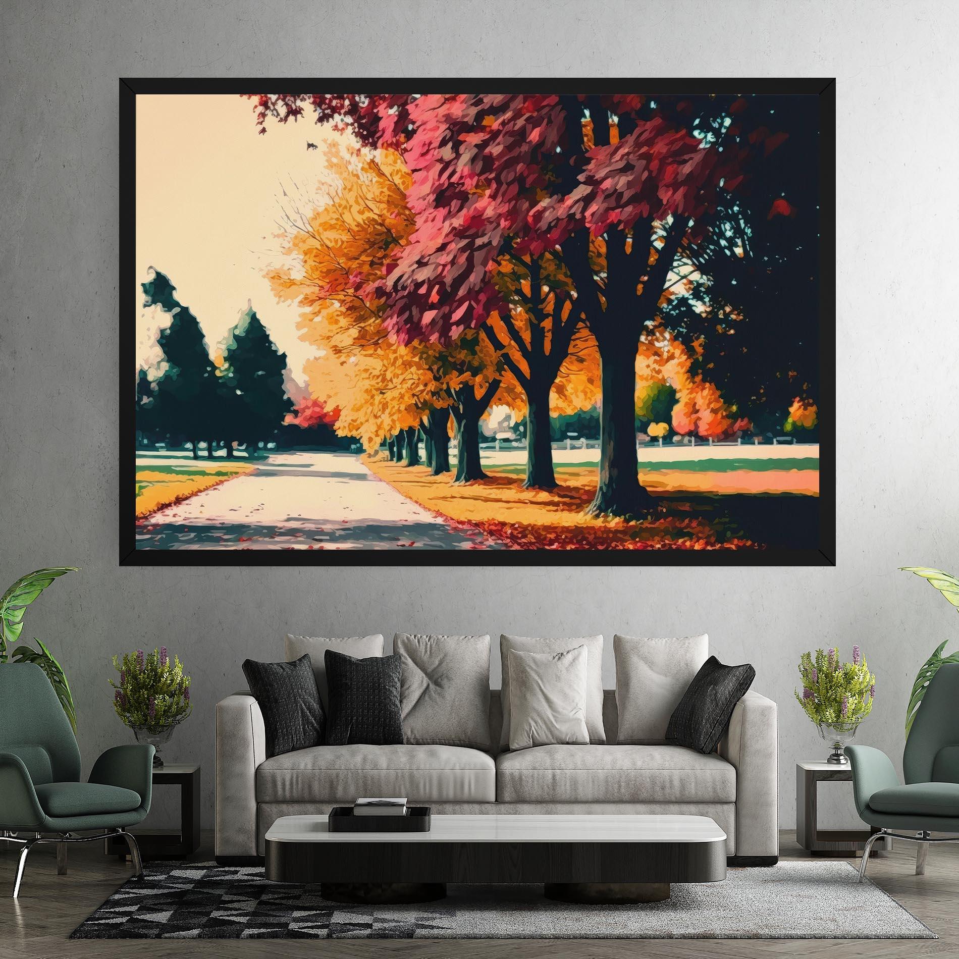 Leinwandbild Autumn Park mockup 7