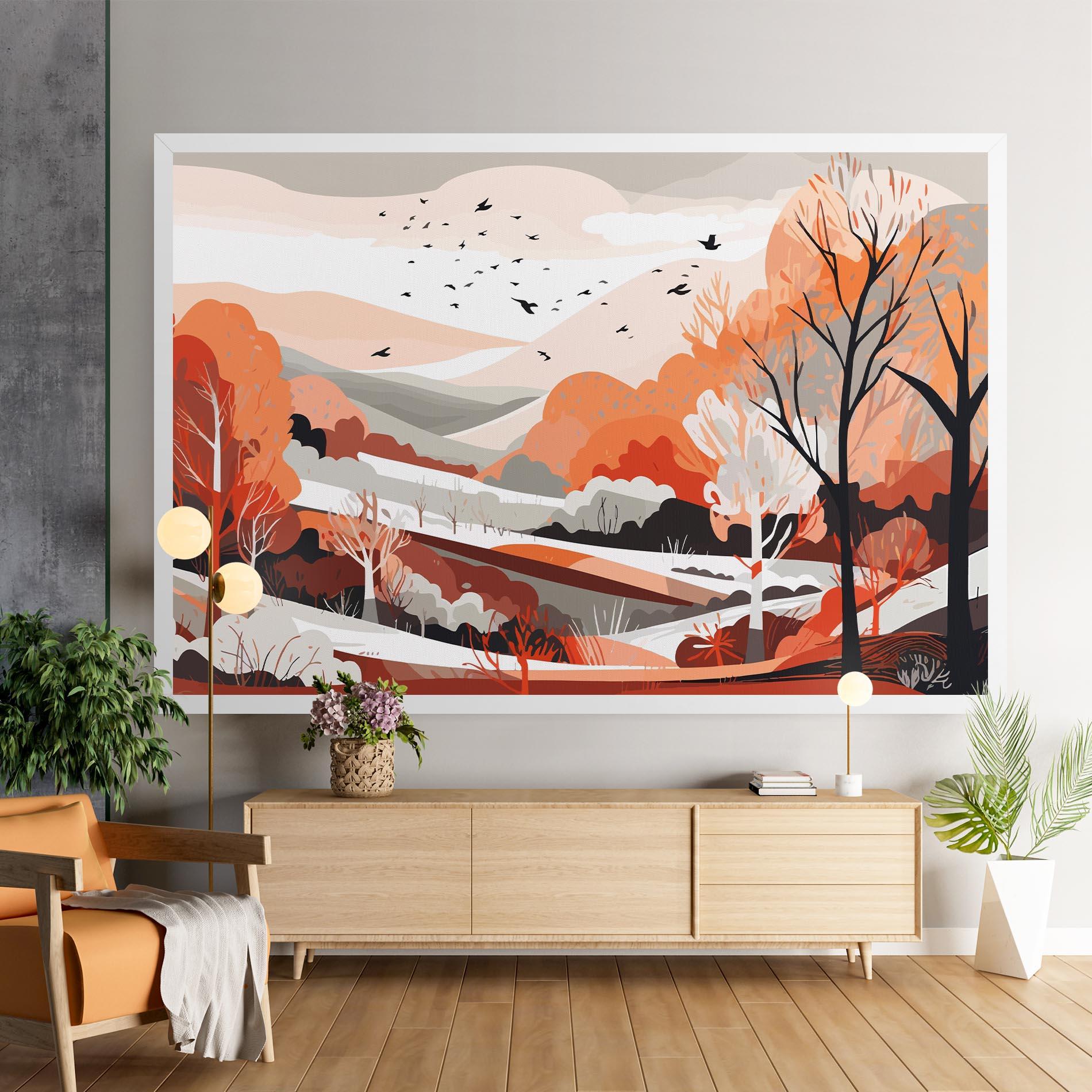 Leinwandbild Grey Orange Autumn mockup 9