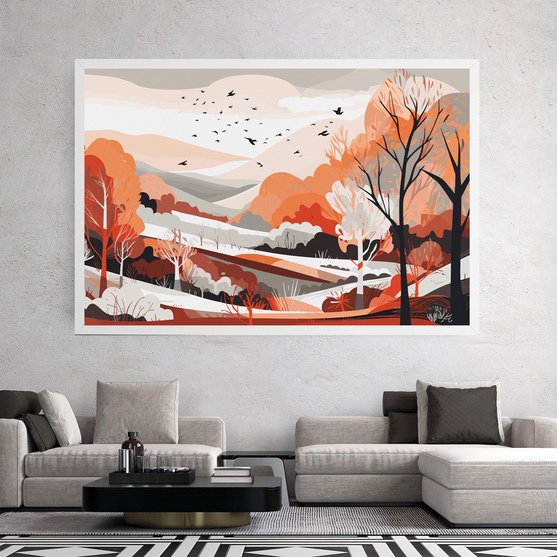 Leinwandbild Grey Orange Autumn mockup 2