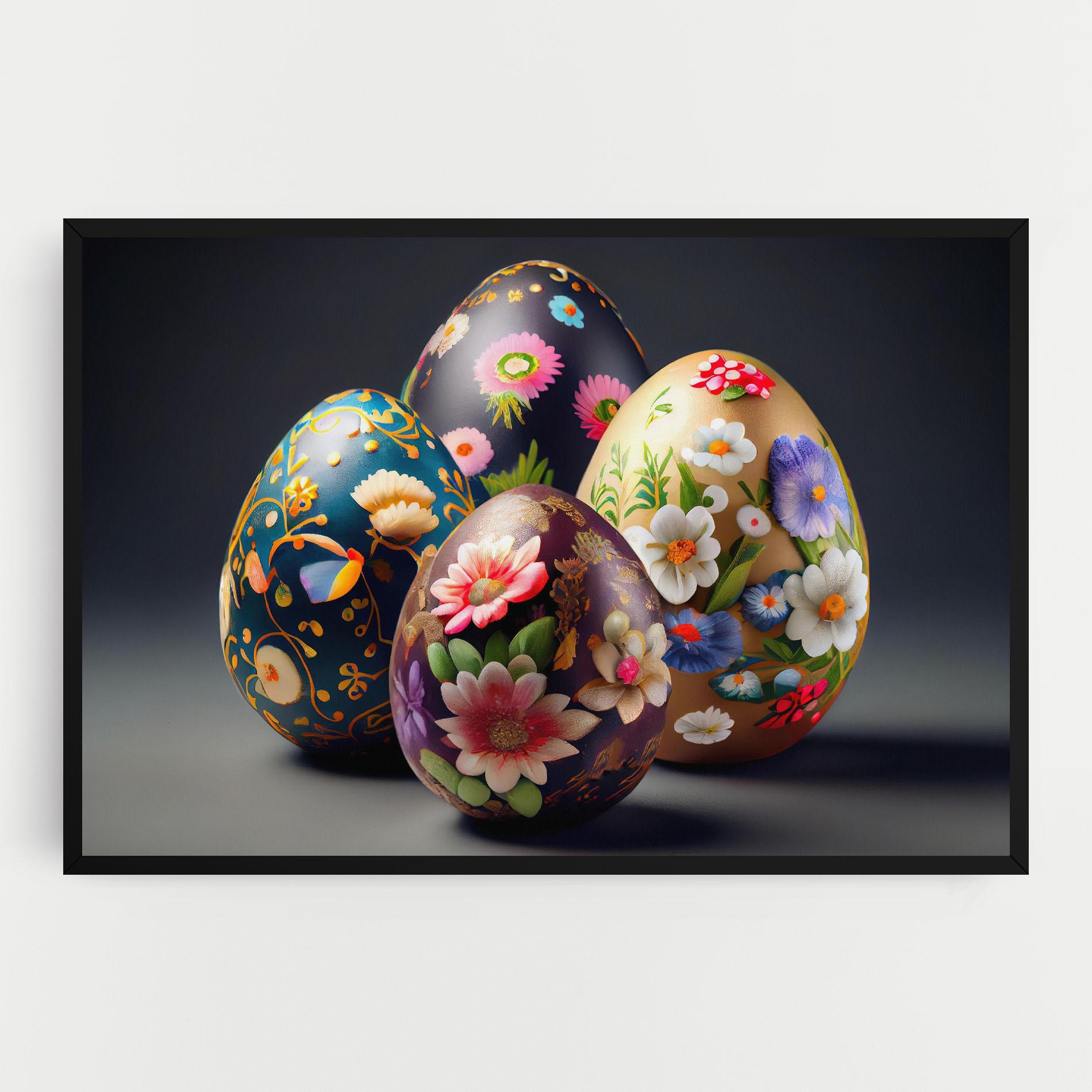 Leinwandbild Easter Egs Flowers mockup 0