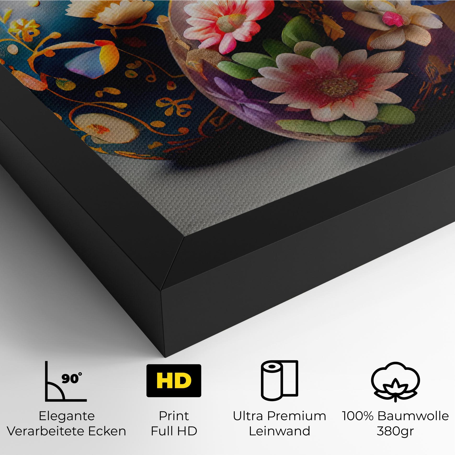 Leinwandbild Easter Egs Flowers mockup 4