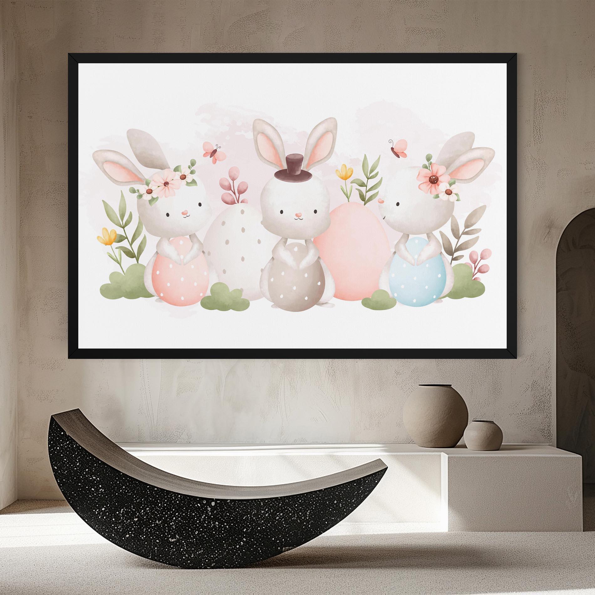 Leinwandbild Bunny With Hat mockup 8