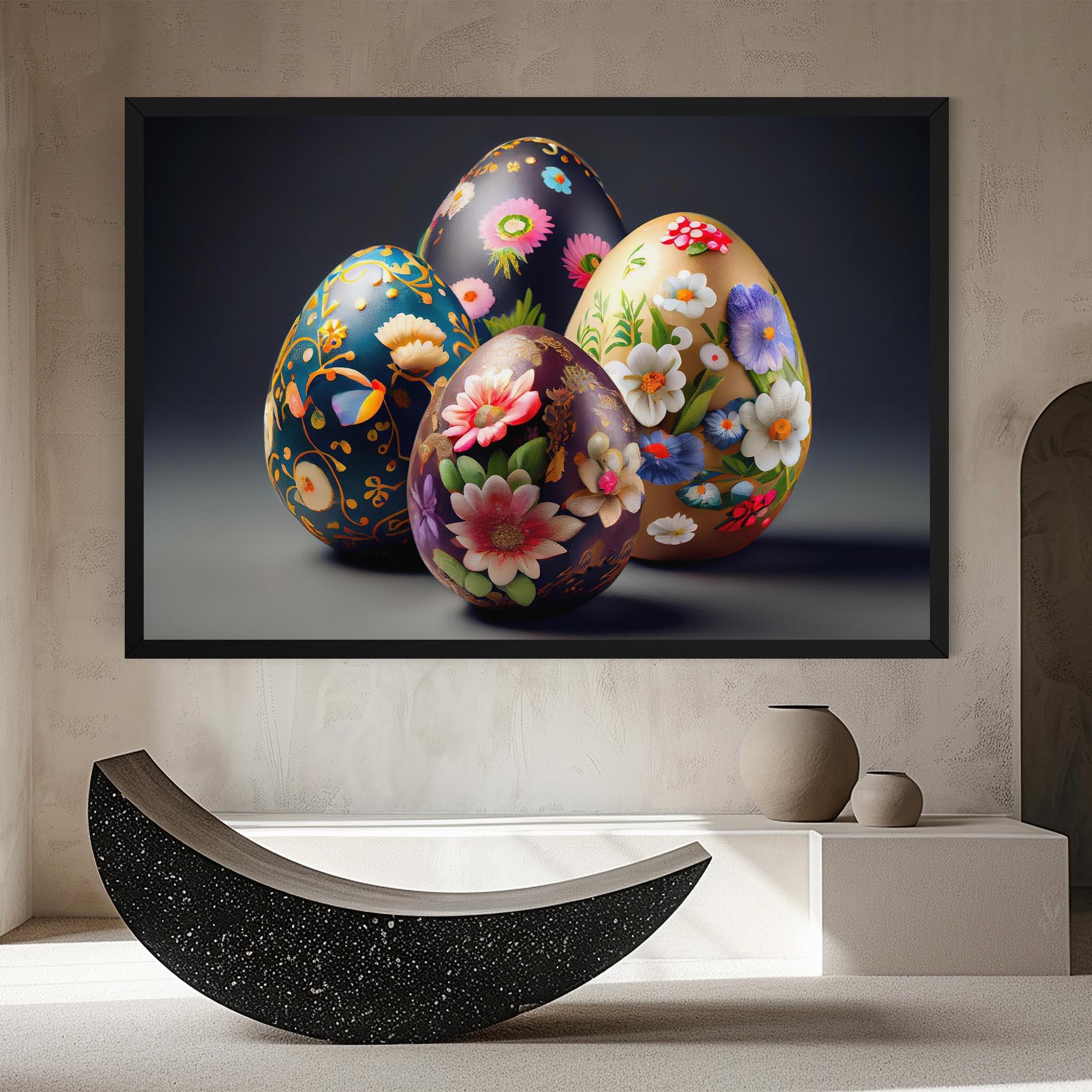 Leinwandbild Easter Egs Flowers mockup 8