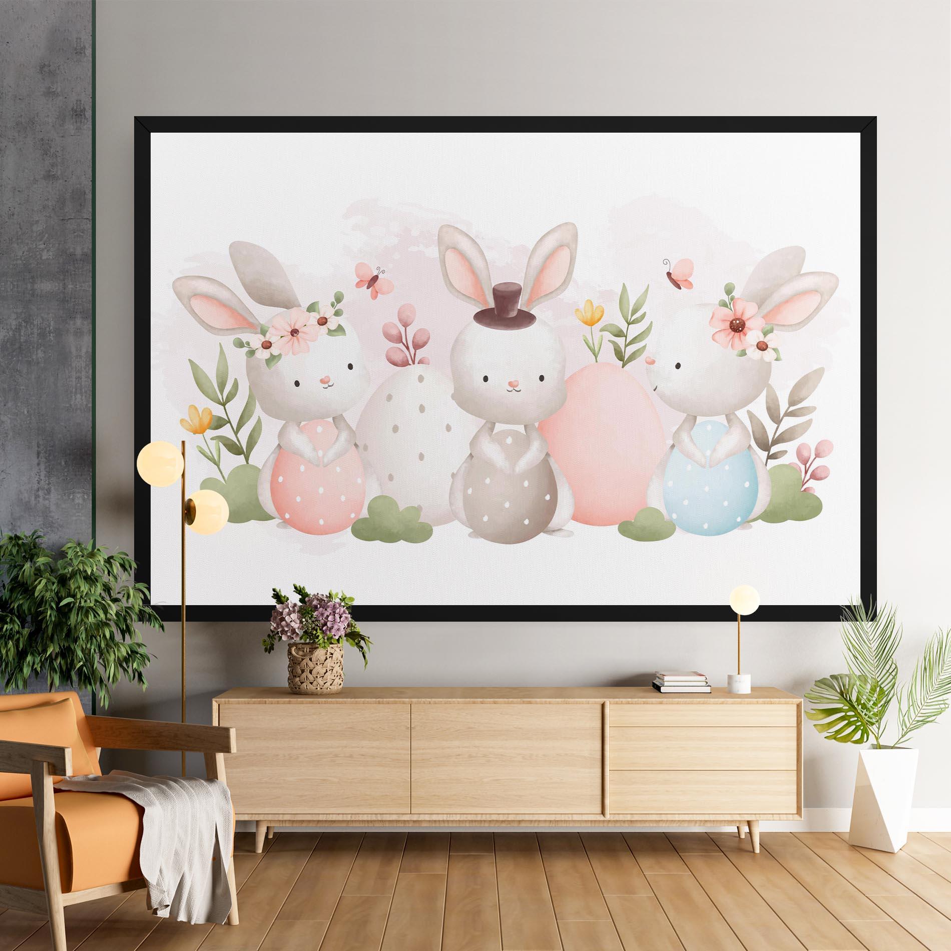 Leinwandbild Bunny With Hat mockup 9