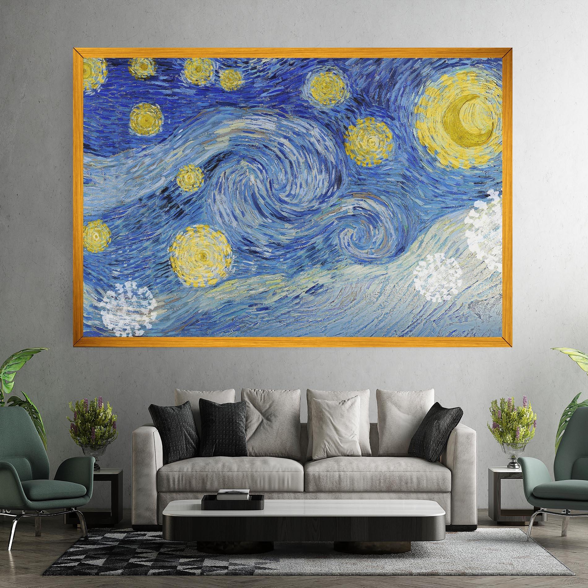 Leinwandbild Van Gogh Starry Night mockup 7
