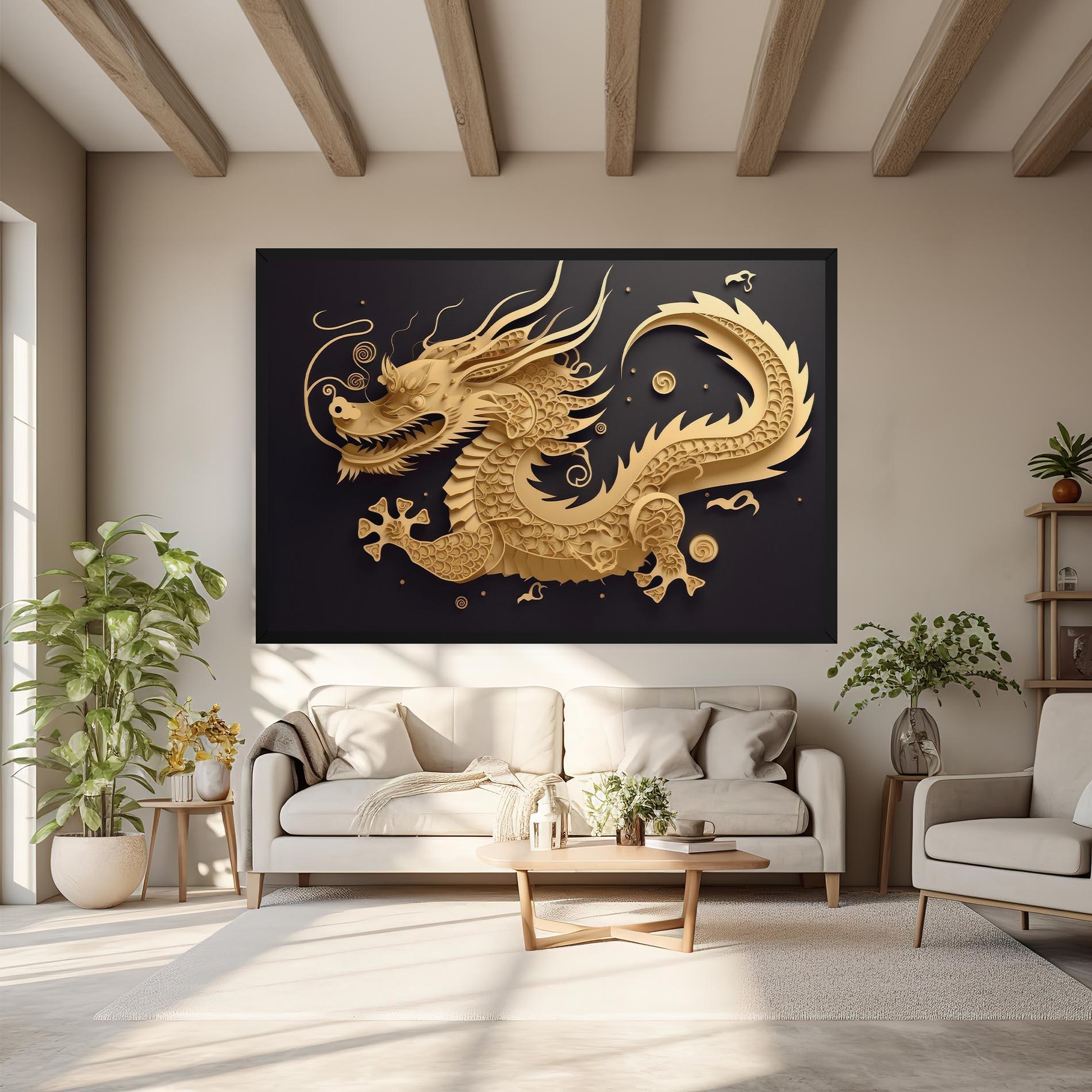 Leinwandbild Dragon Zodiac Sign mockup 6