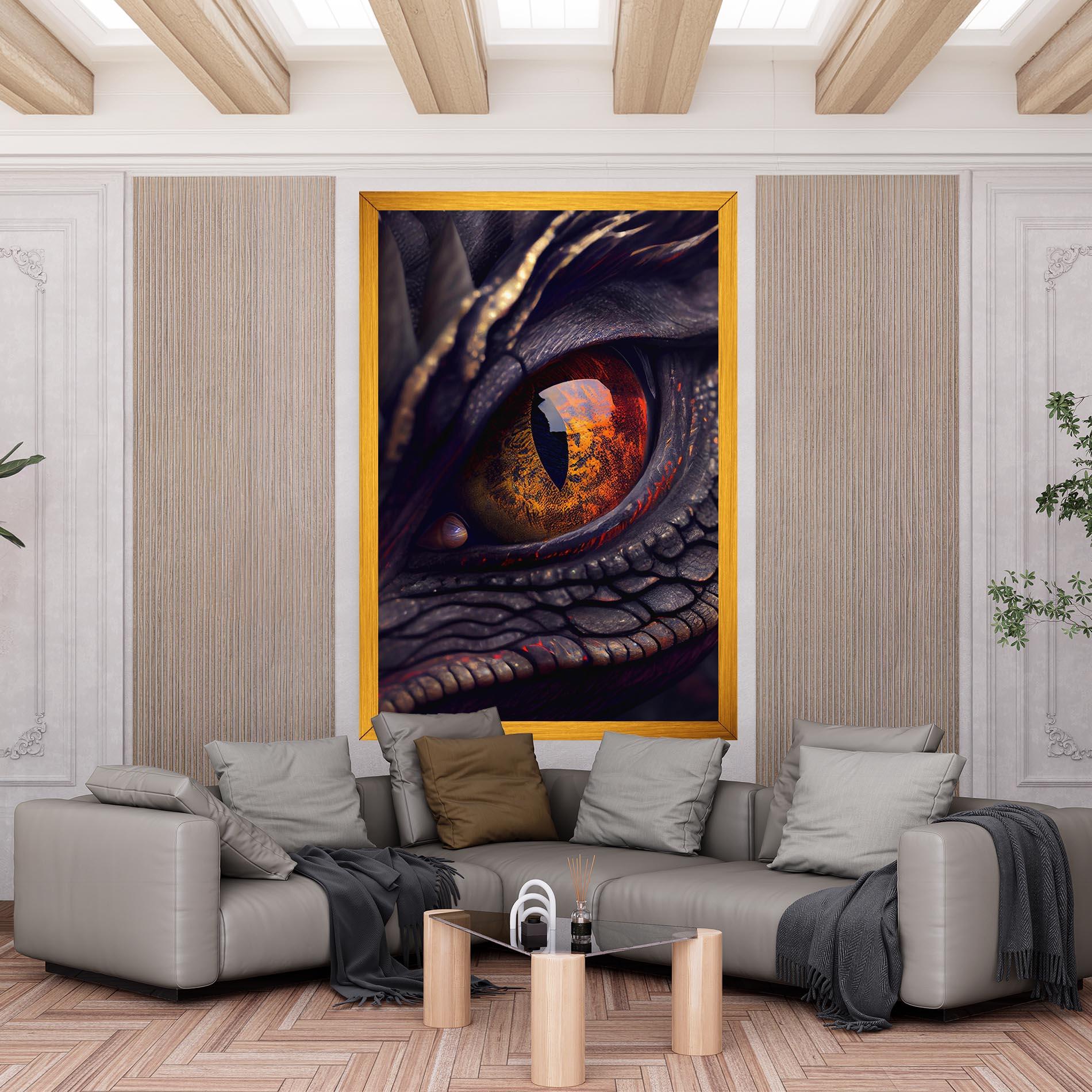 Leinwandbild Close Up Red Eye Dragon mockup 6