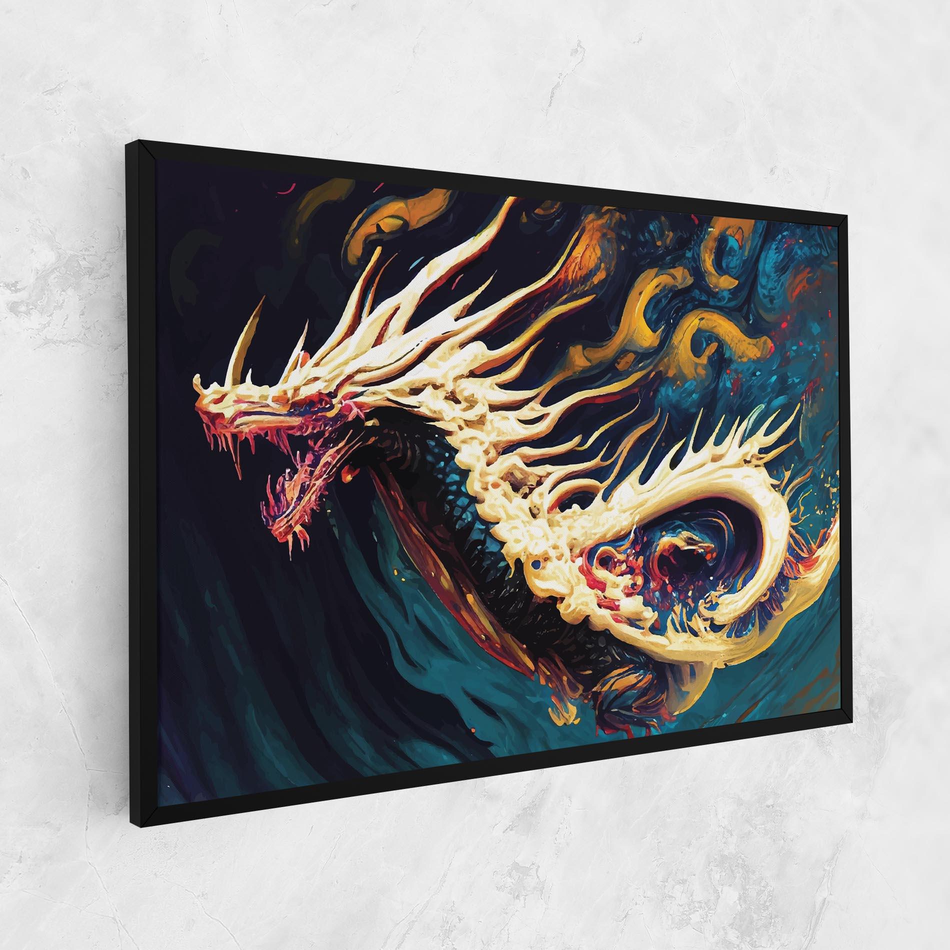 Leinwandbild Flying Acrylic Dragon mockup 1
