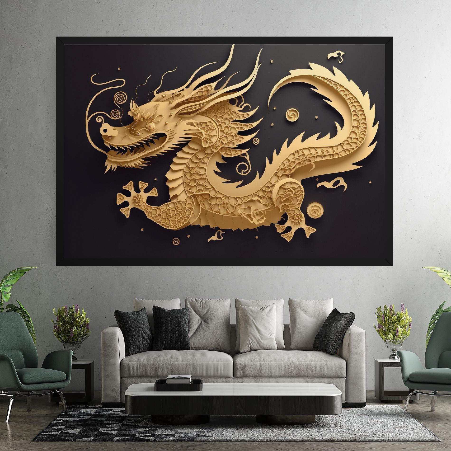 Leinwandbild Dragon Zodiac Sign mockup 7