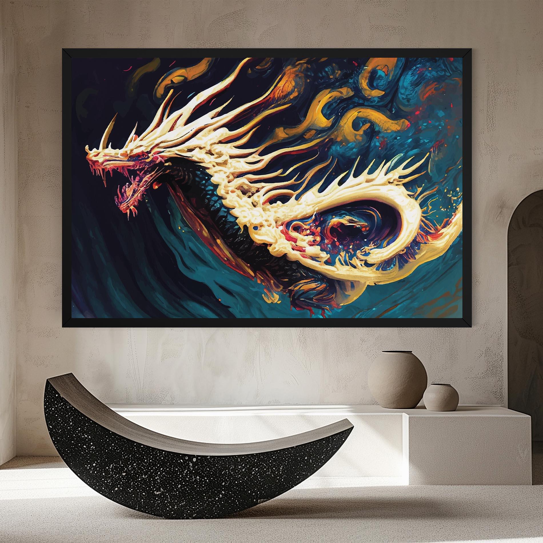 Leinwandbild Flying Acrylic Dragon mockup 8