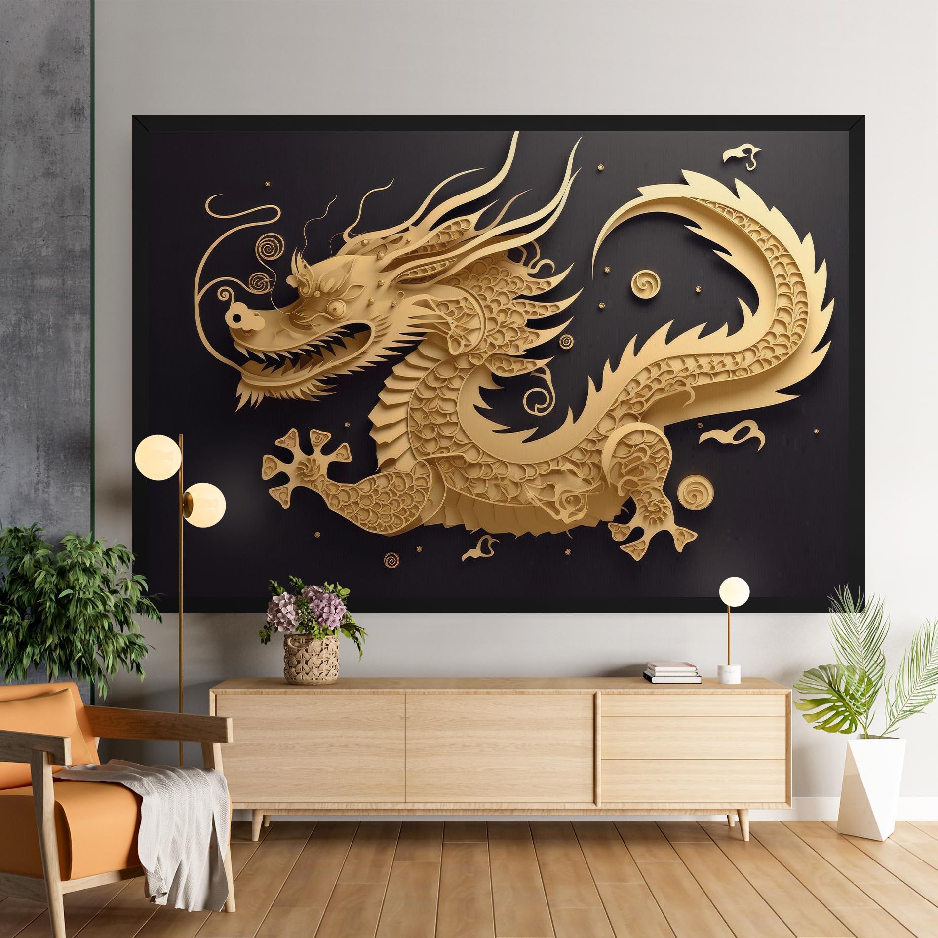 Leinwandbild Dragon Zodiac Sign mockup 9