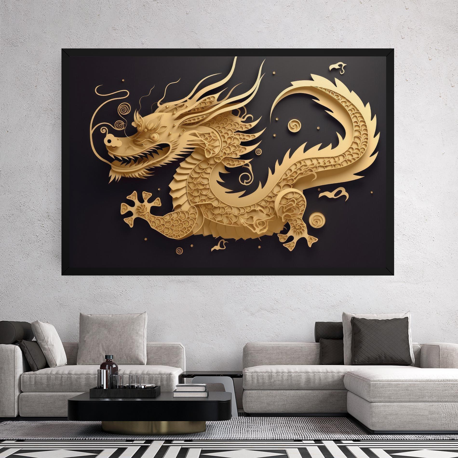 Leinwandbild Dragon Zodiac Sign mockup 2