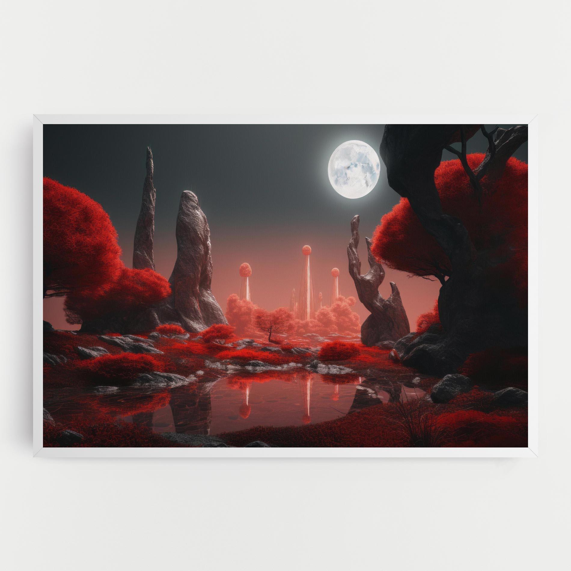 Leinwandbild Red Alien Trees mockup 0