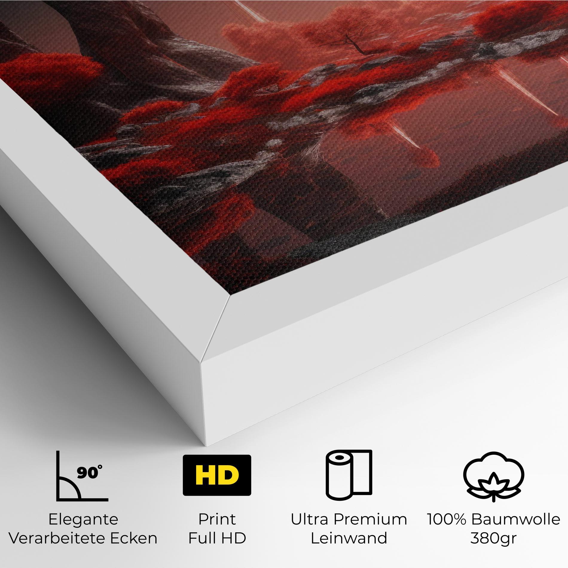 Leinwandbild Red Alien Trees mockup 4