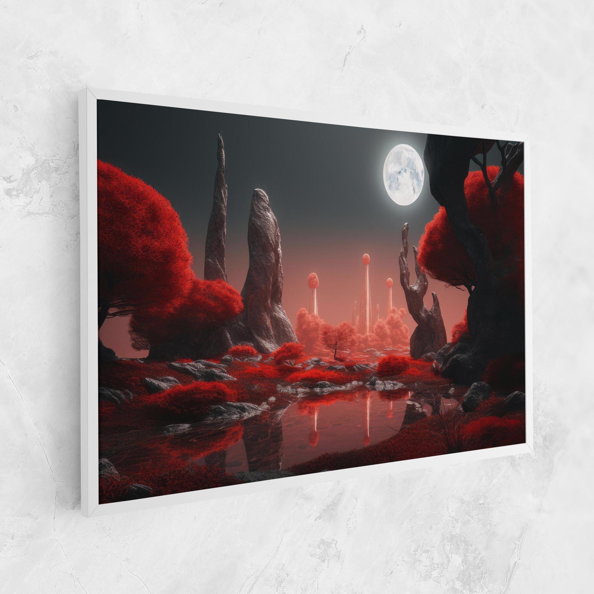 Leinwandbild Red Alien Trees mockup 1
