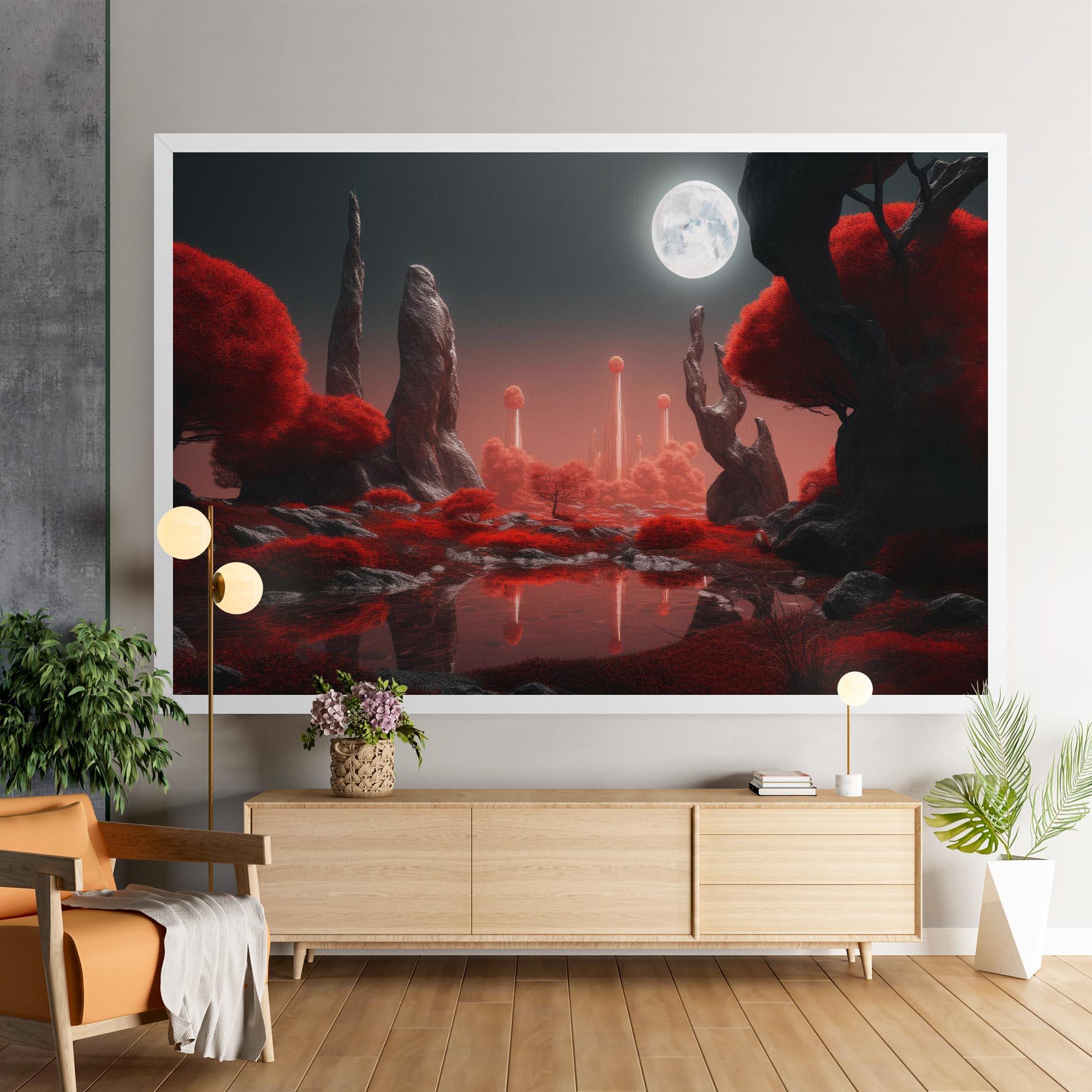 Leinwandbild Red Alien Trees mockup 9