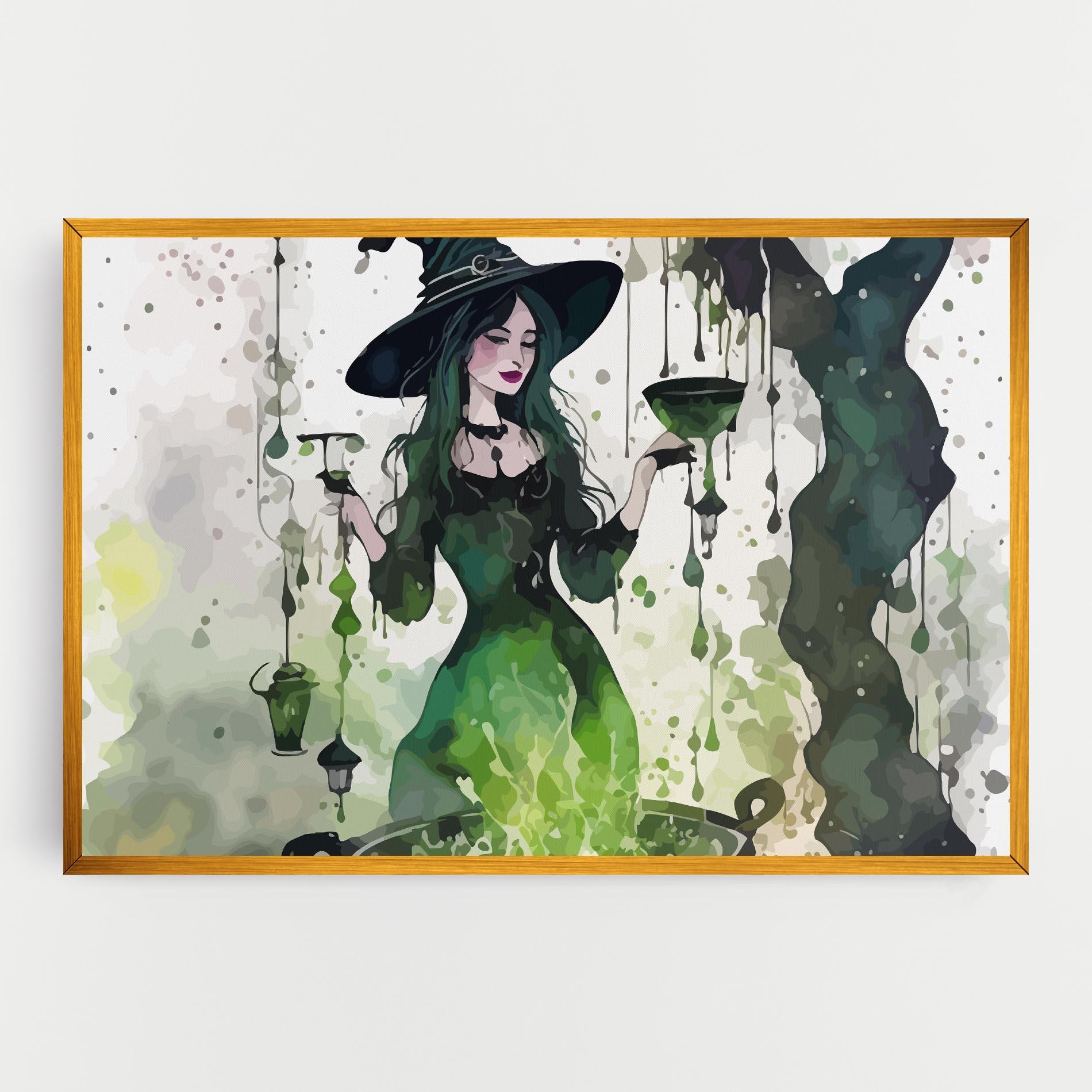 Leinwandbild Green Light Witch mockup 0