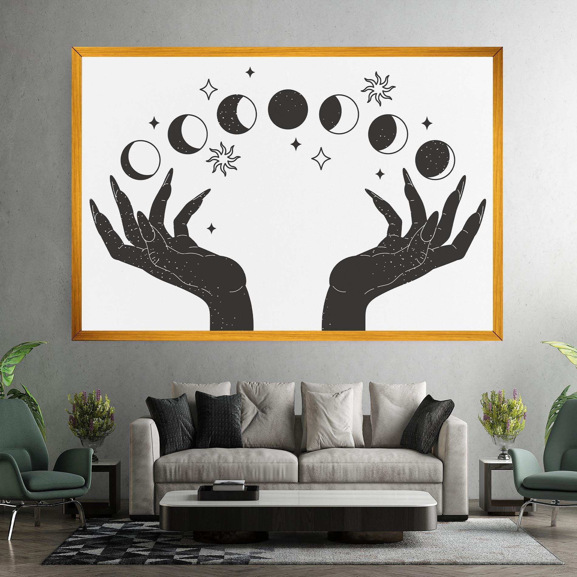Leinwandbild Magic Moon Hands mockup 7