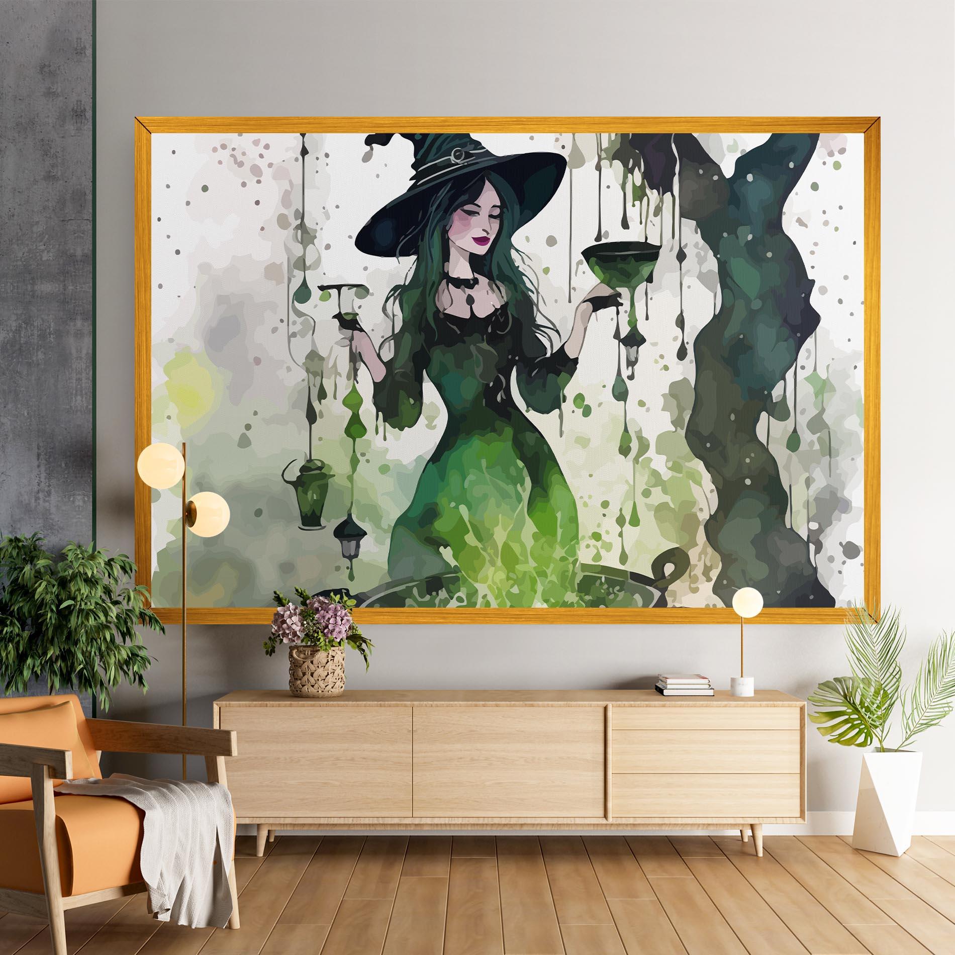 Leinwandbild Green Light Witch mockup 9