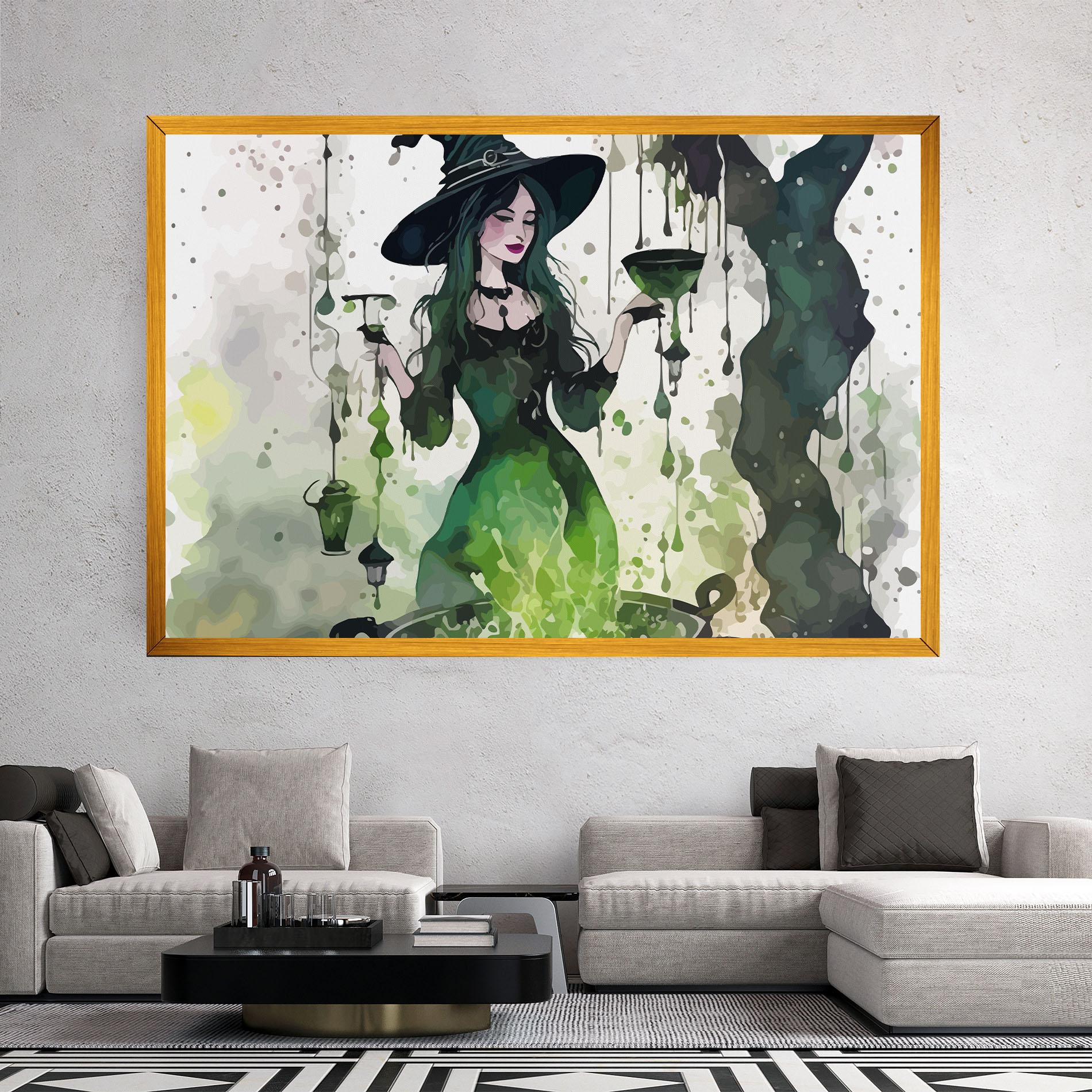 Leinwandbild Green Light Witch mockup 2