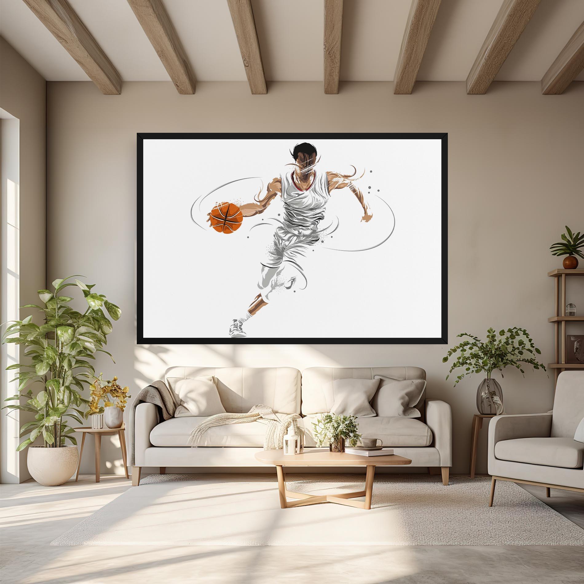 Leinwandbild Dribbling Basketbal mockup 6