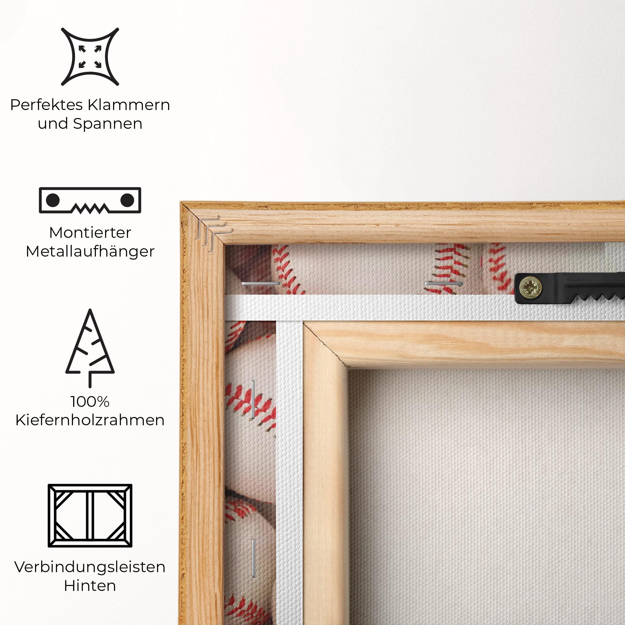 Leinwandbild Baseball Balls Stack mockup 5