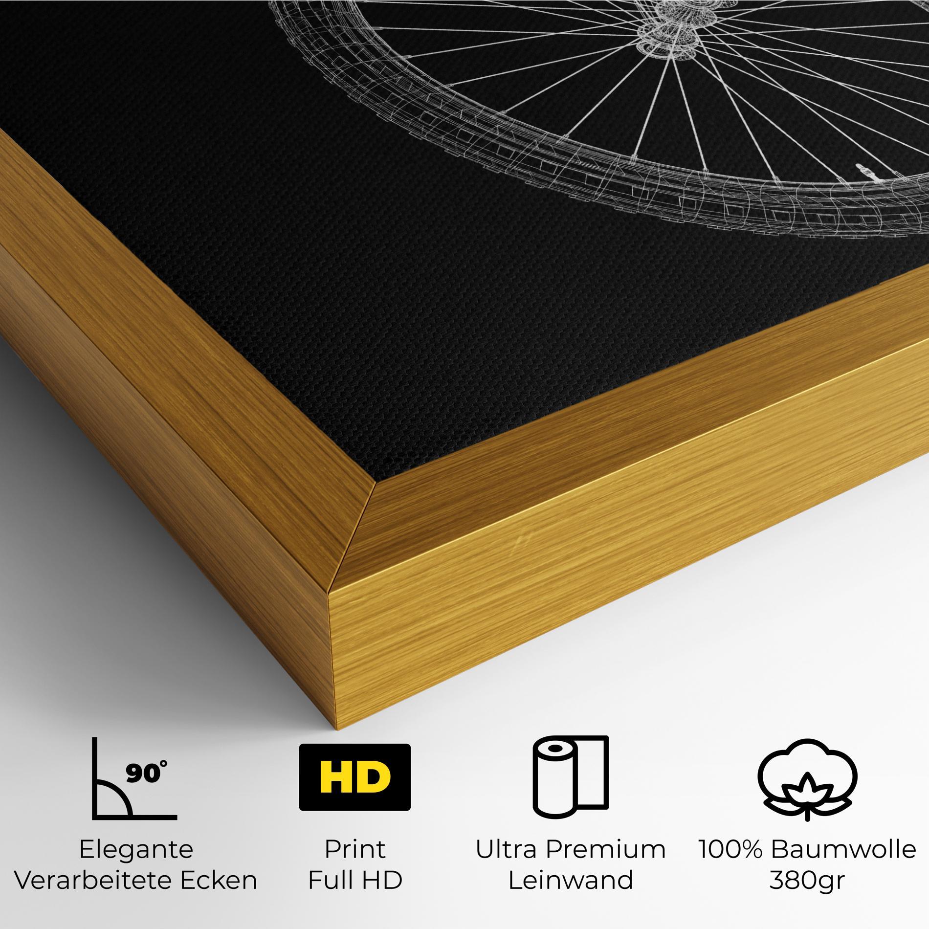 Leinwandbild 3d Bike Model On Black mockup 4